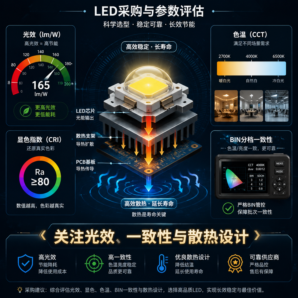 5050 2835灯珠怎么选？区别、参数与采购建议