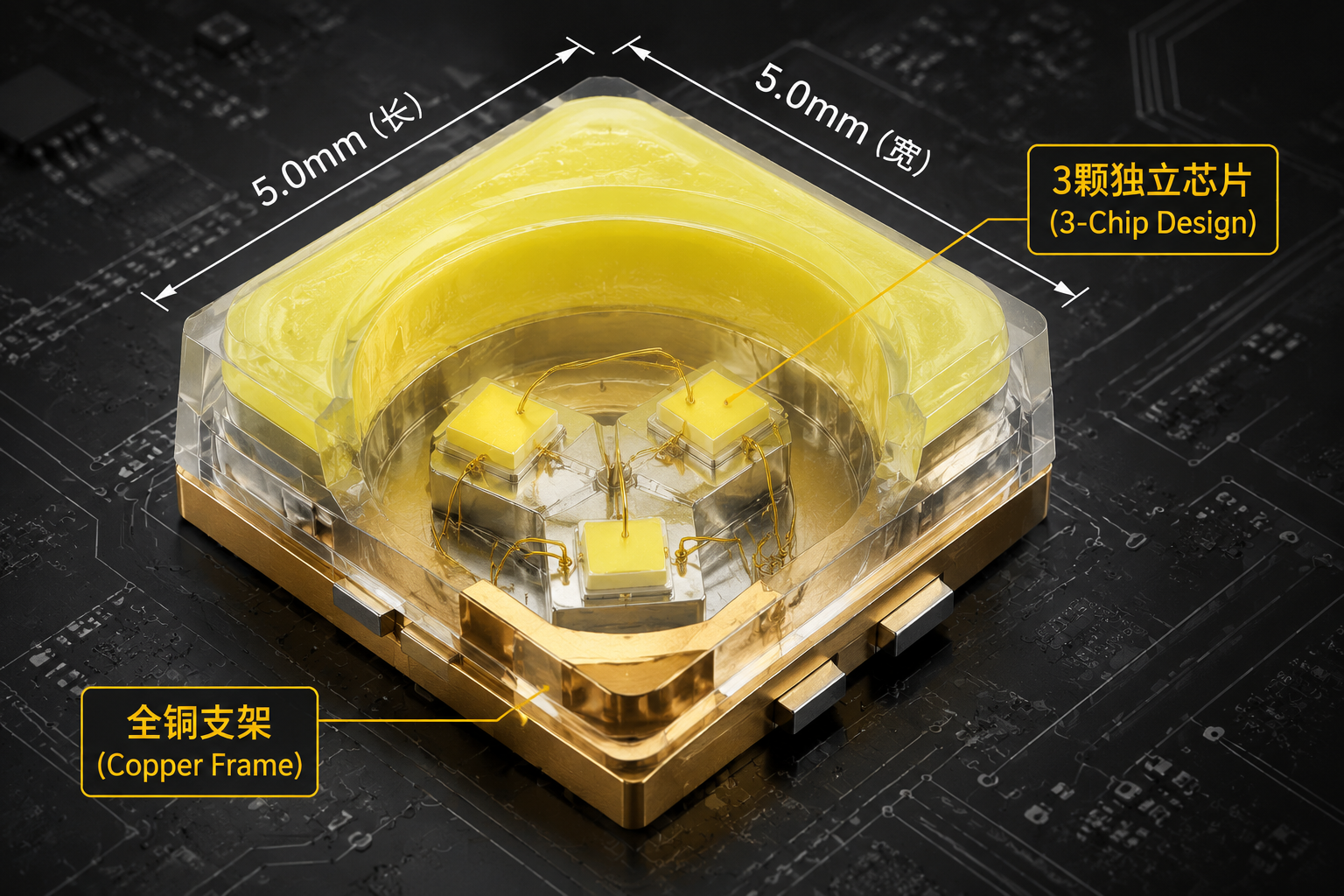5050三晶灯珠详解：结构、参数与选购指南