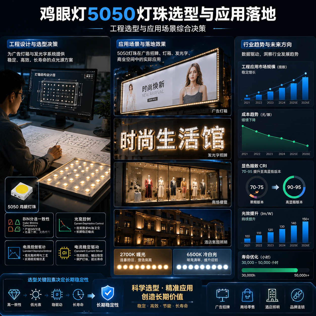 鸡眼灯5050灯珠选型与应用解析