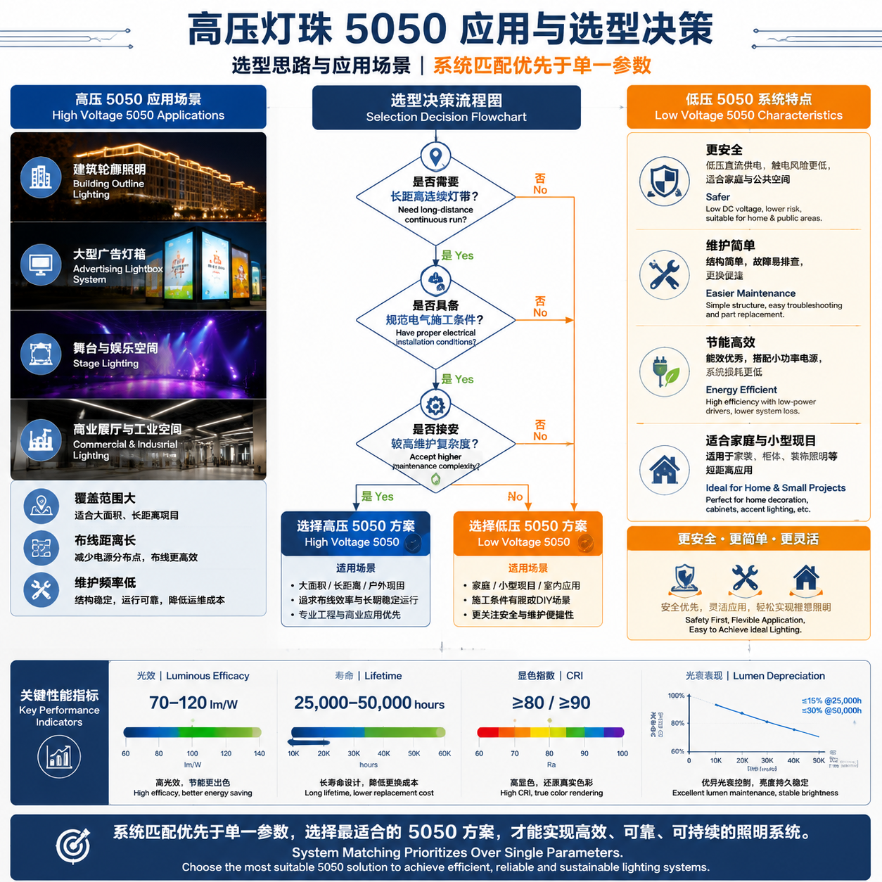 高压灯珠5050完整指南：原理、应用与选型要点