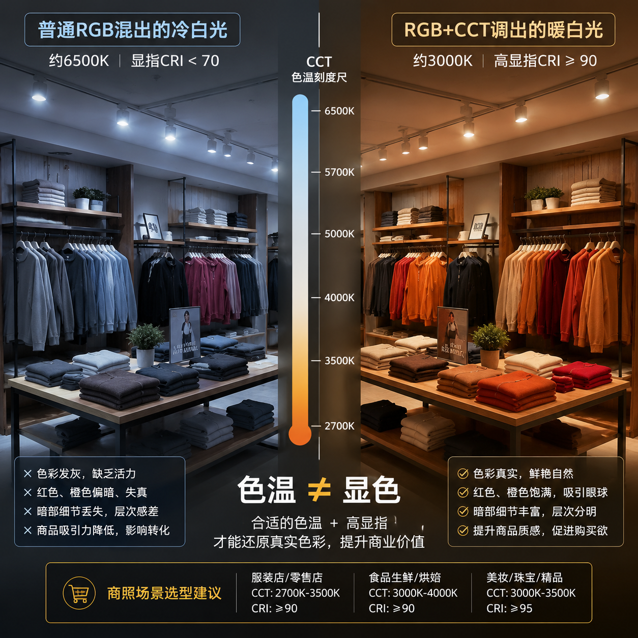 5050RGB灯珠色温怎么选？RGB、RGBW与RGB+CCT区别