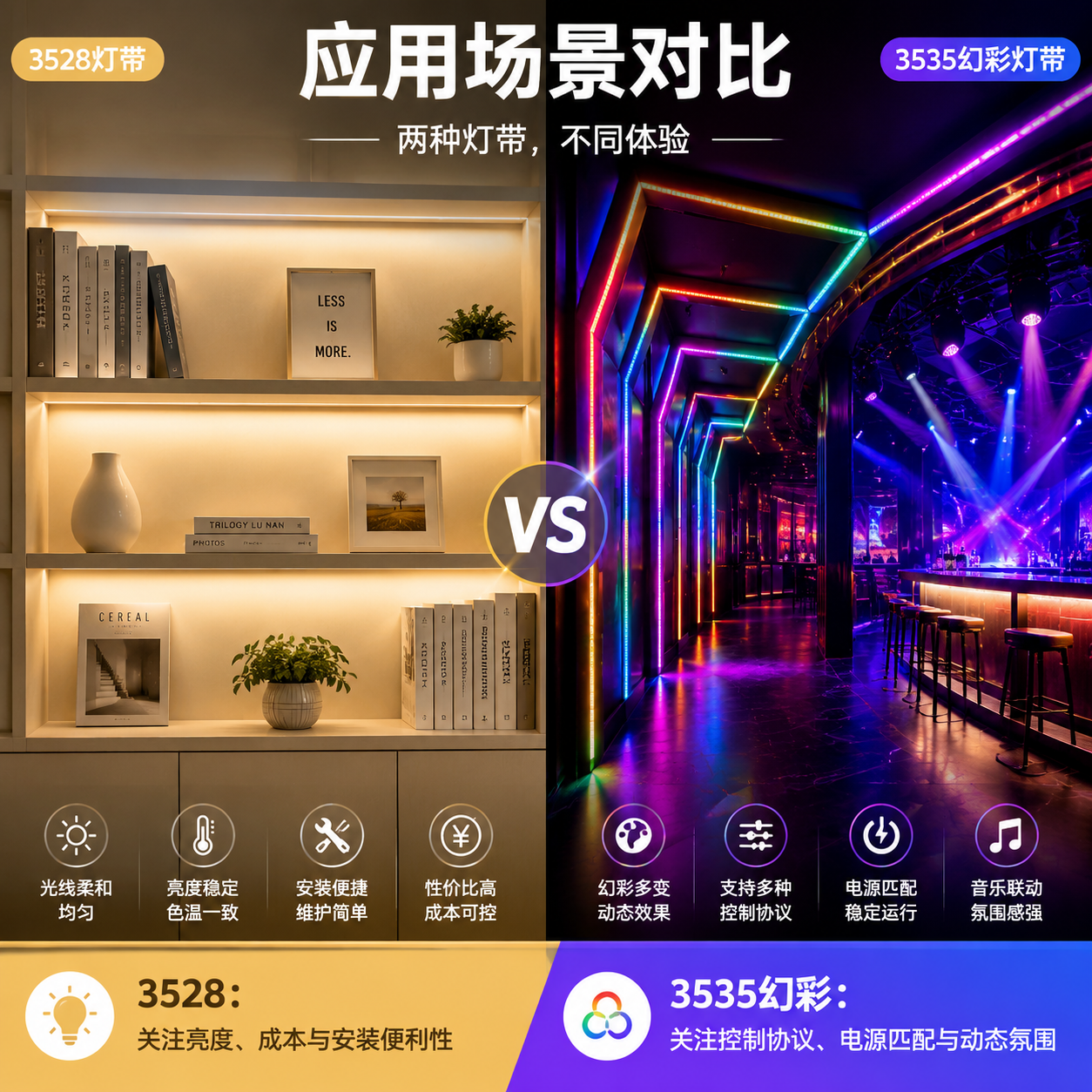 3535幻彩灯带和3528是一样的东西吗？