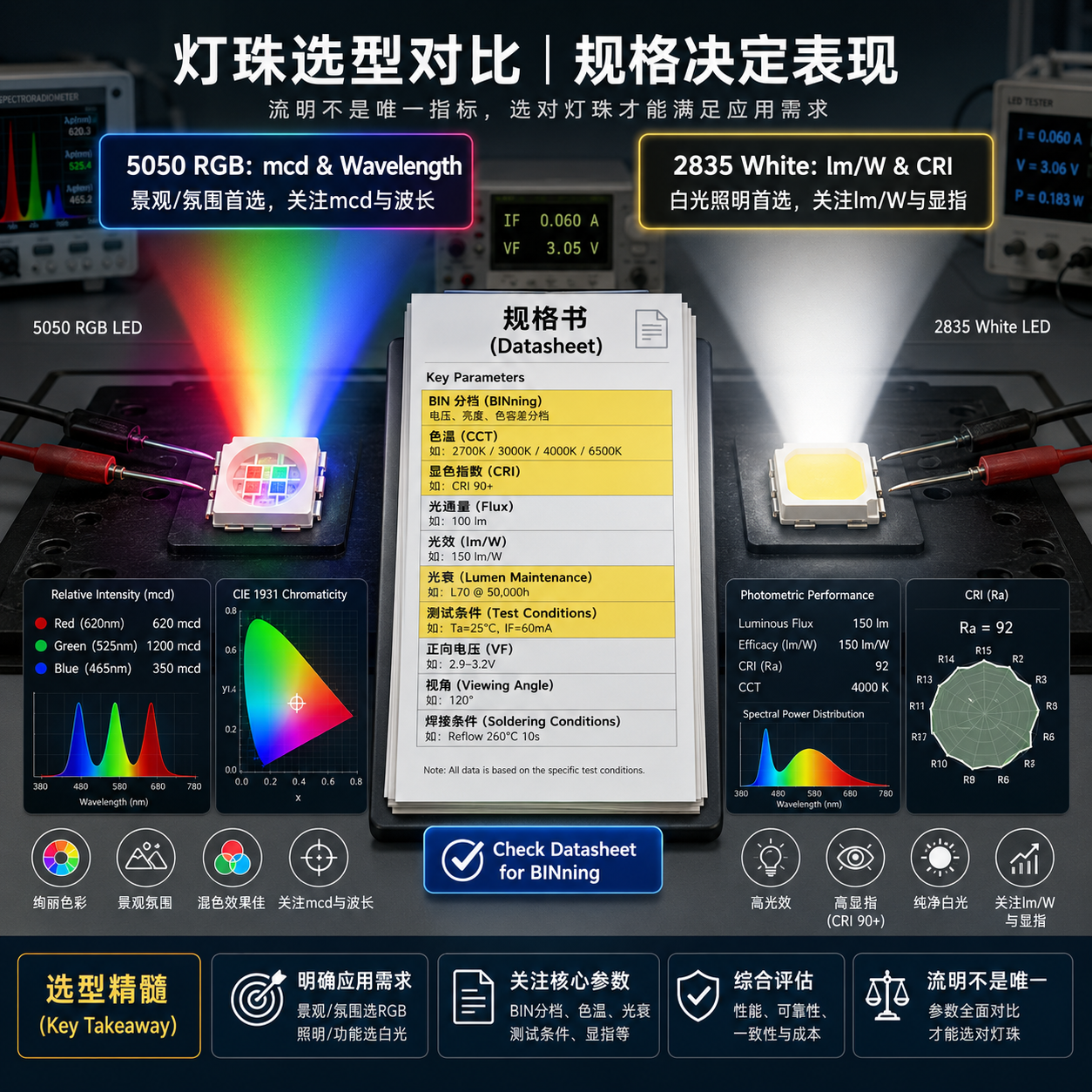 5050灯珠流明是多少？功率、亮度和选型说明