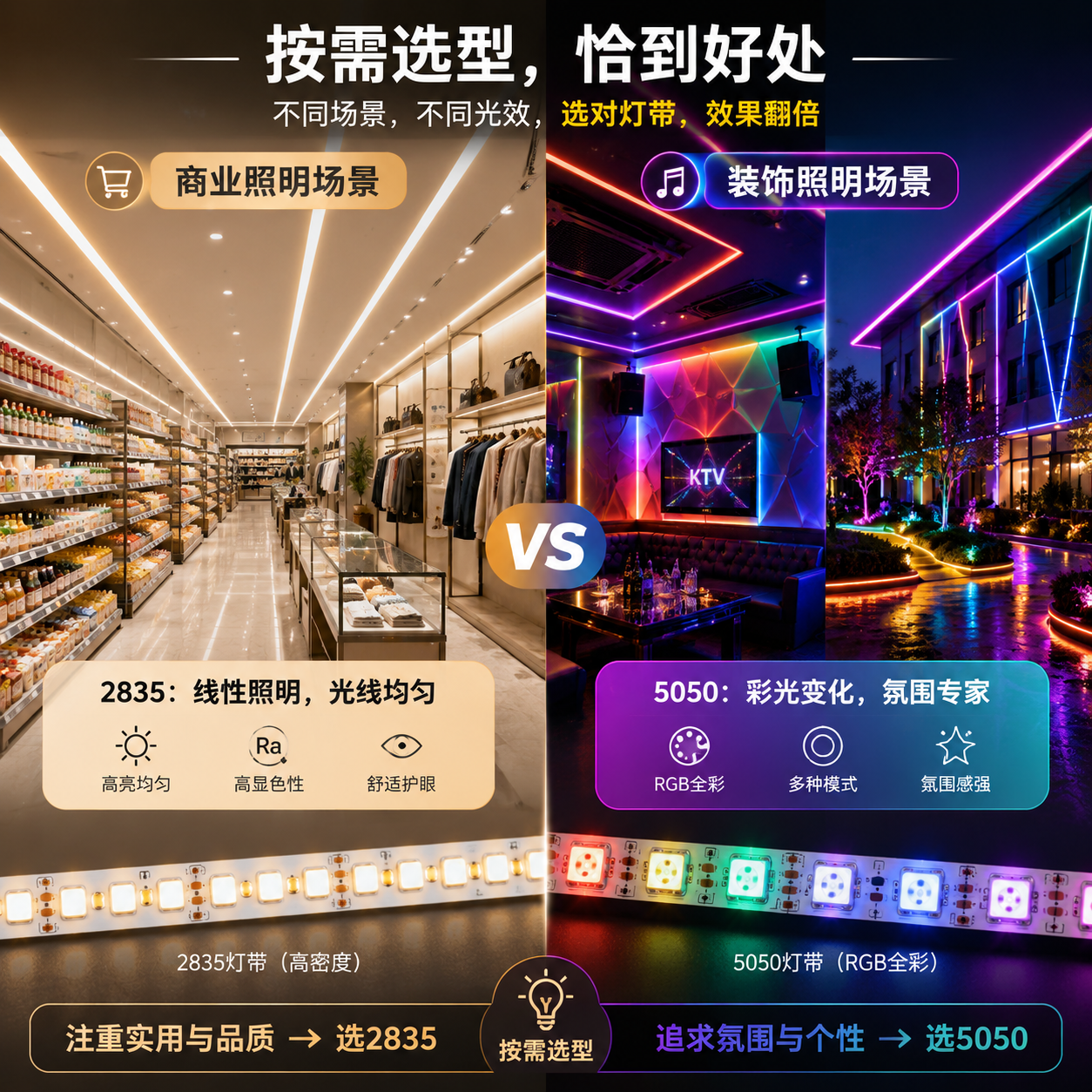5050 2835灯珠怎么选？亮度、功率与应用对比