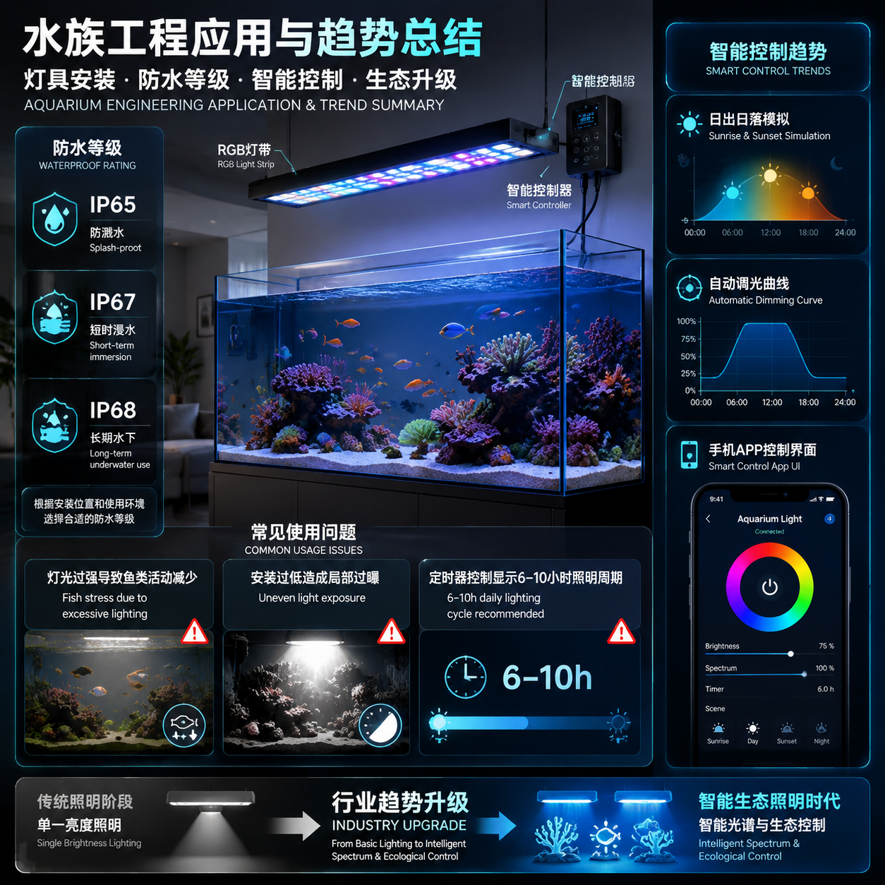 鱼缸灯5050RGB灯珠选型与应用解析：光照标准与水族照明指南
