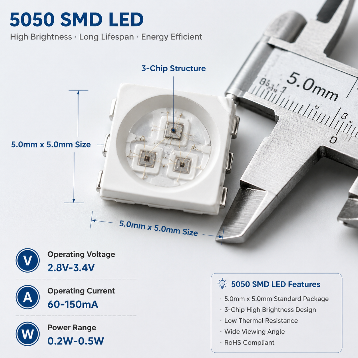 5050LED灯珠替换指南：参数、流程与选型要点