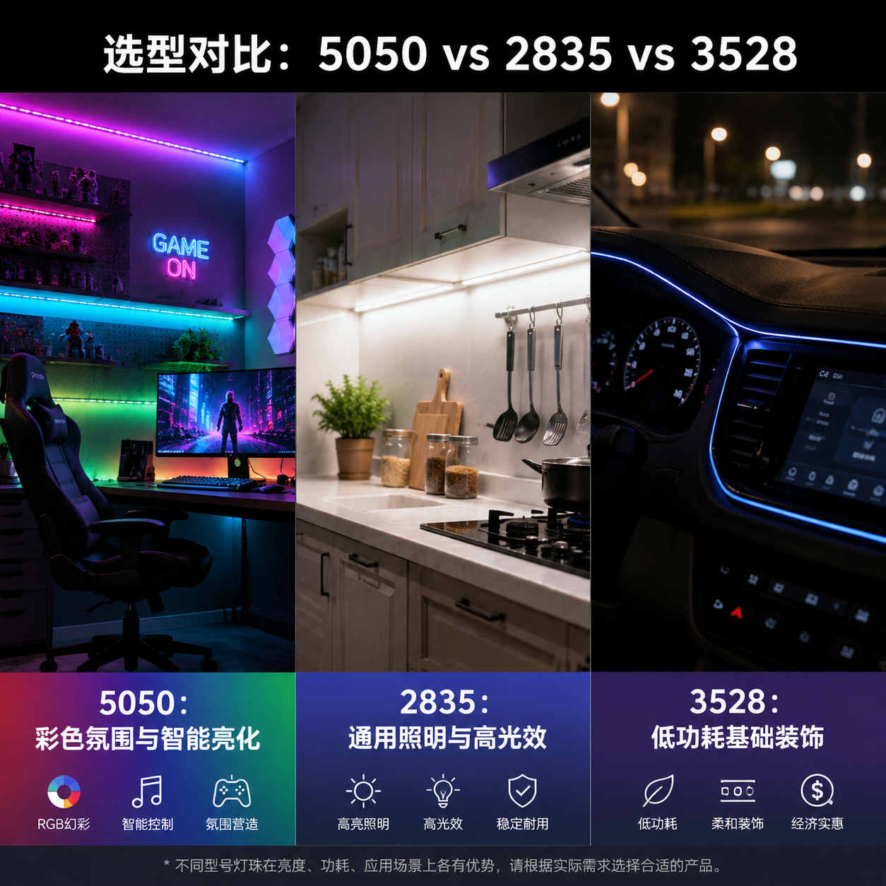 5050LED灯珠怎么选、怎么接、怎么算功率
