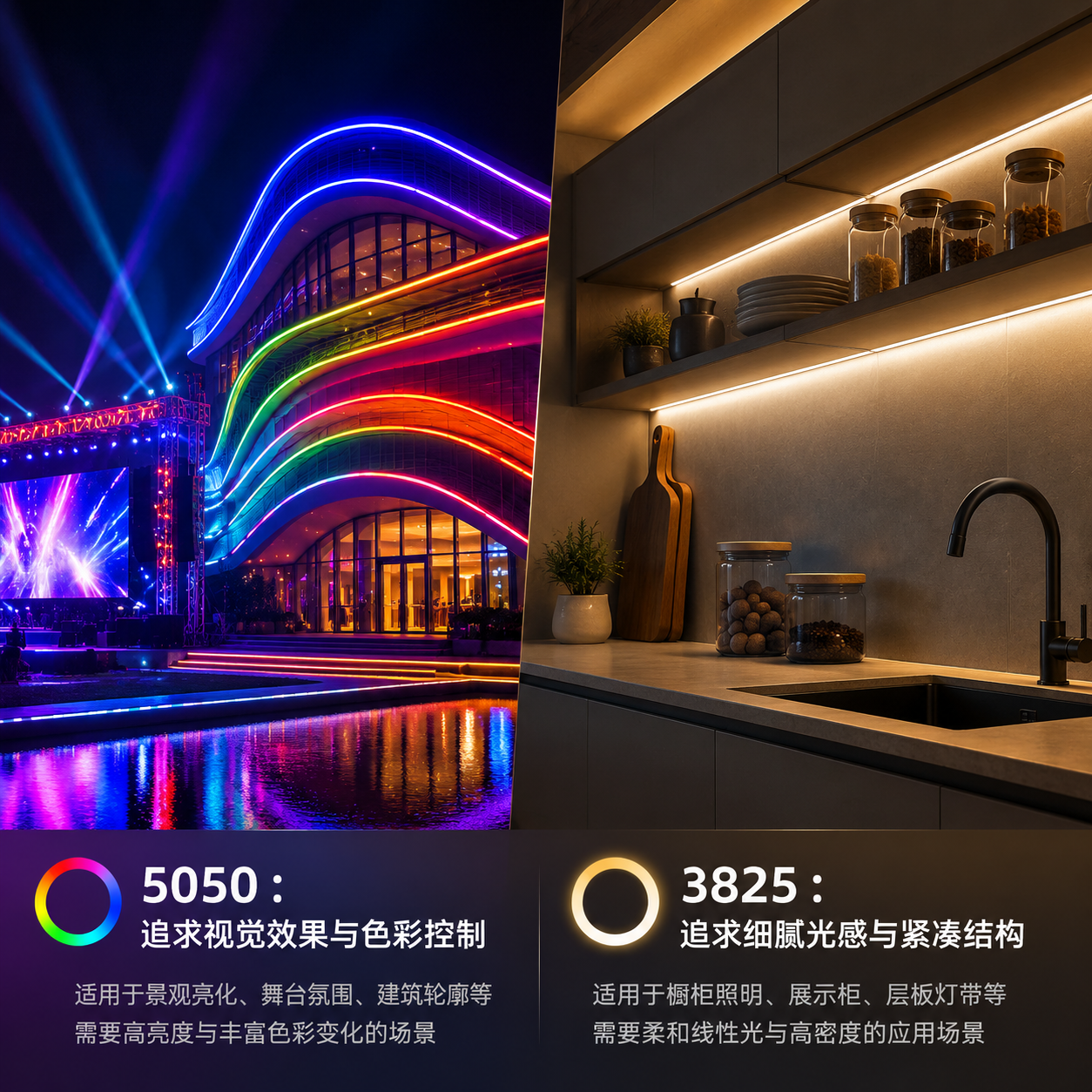 5050 3825灯珠区别与选型指南
