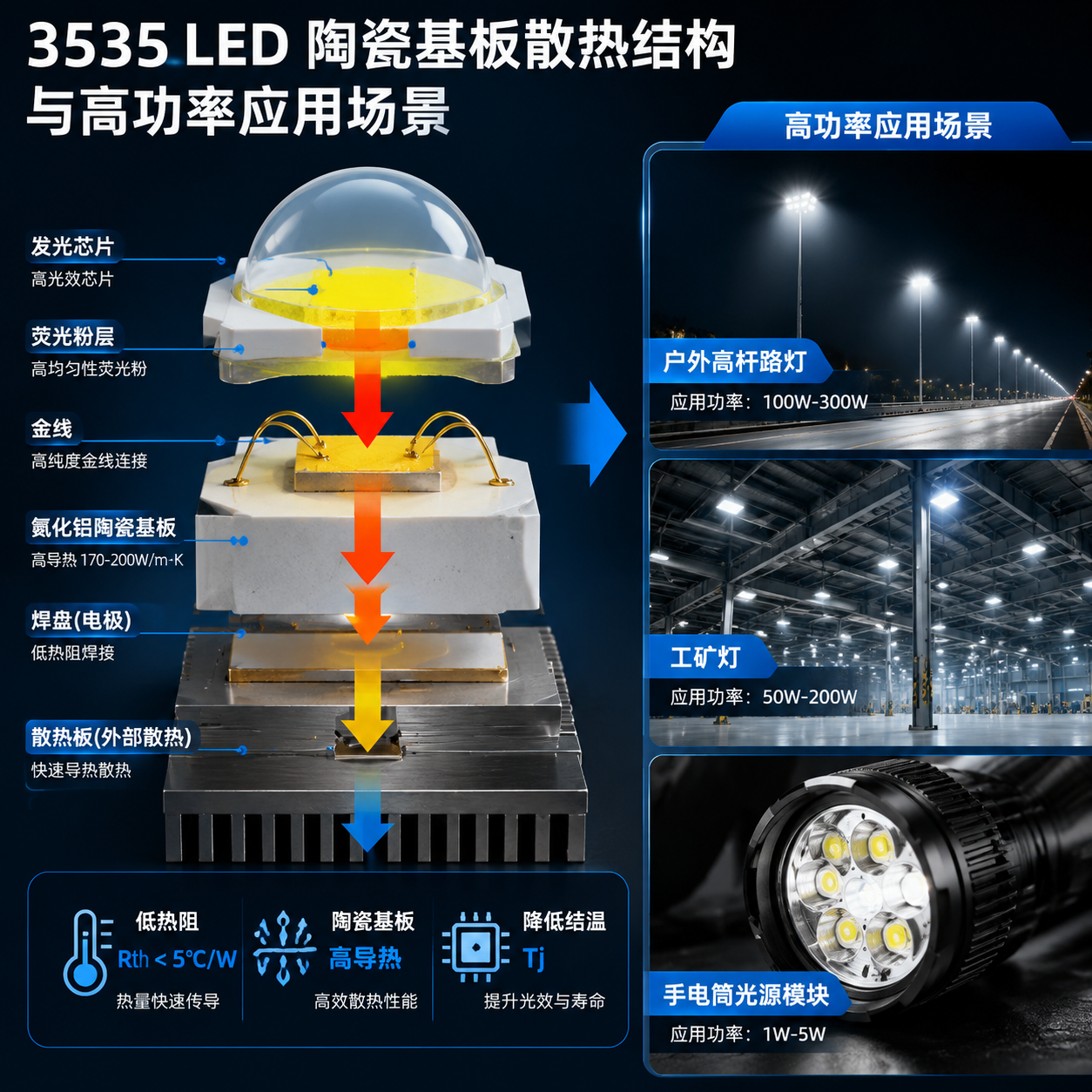 3535 LED 规格书(高功率贴片陶瓷灯珠参数解析与选型指南)