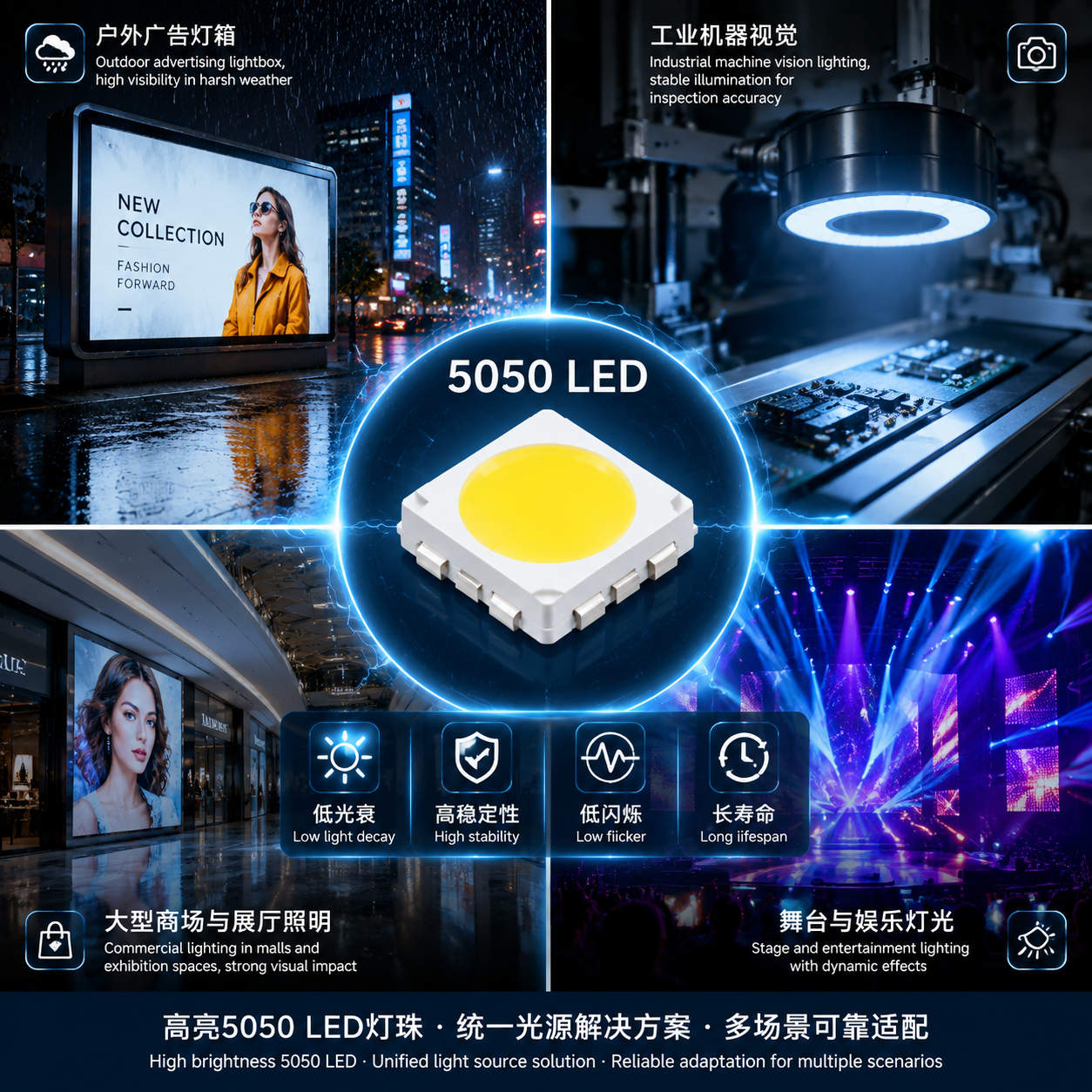 高亮5050灯珠优点：亮度与稳定性的核心优势解析