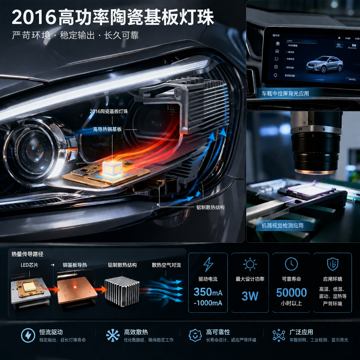 2016型号灯珠(尺寸参数与选型散热指南)
