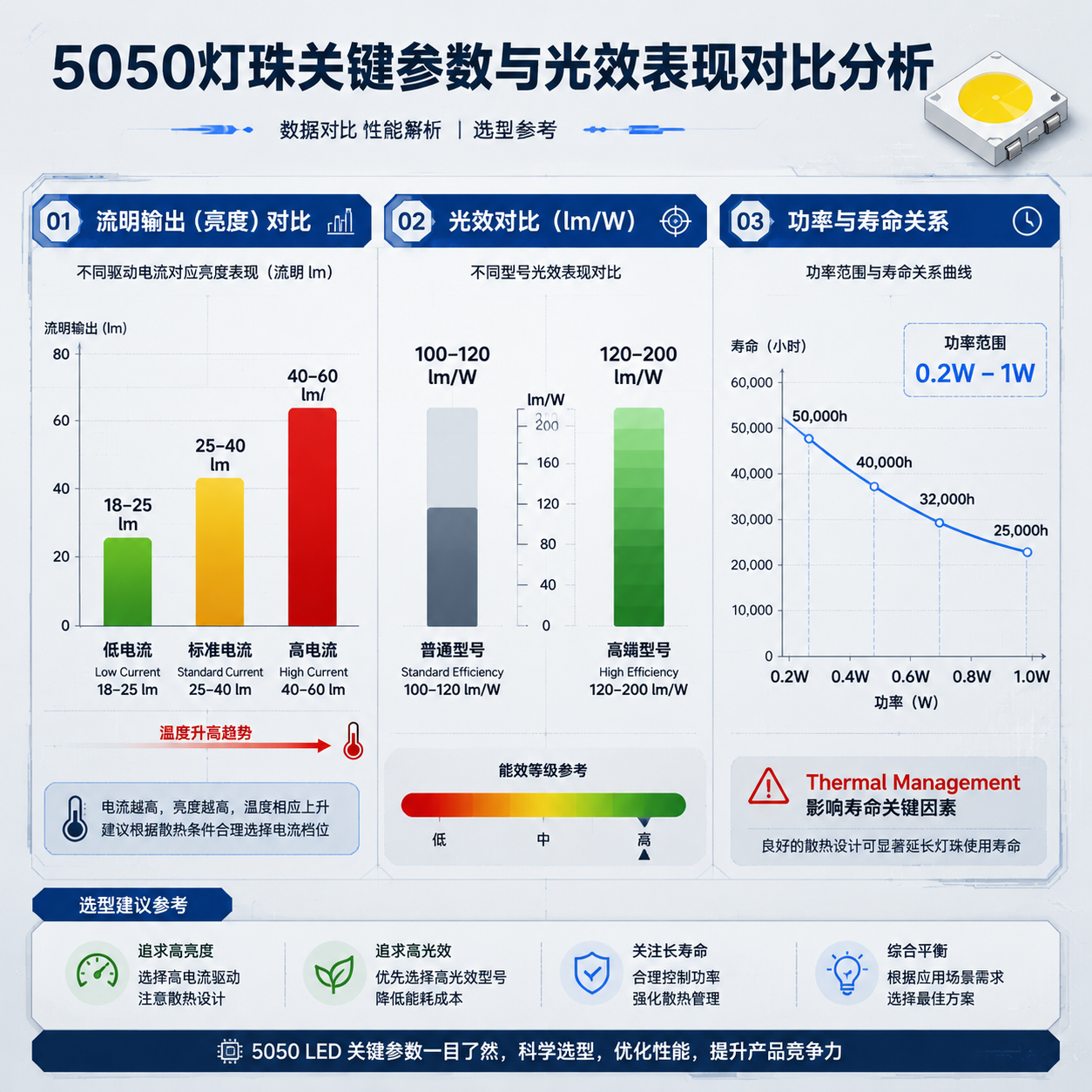 飞利浦流明5050灯珠参数解析与选购应用指南