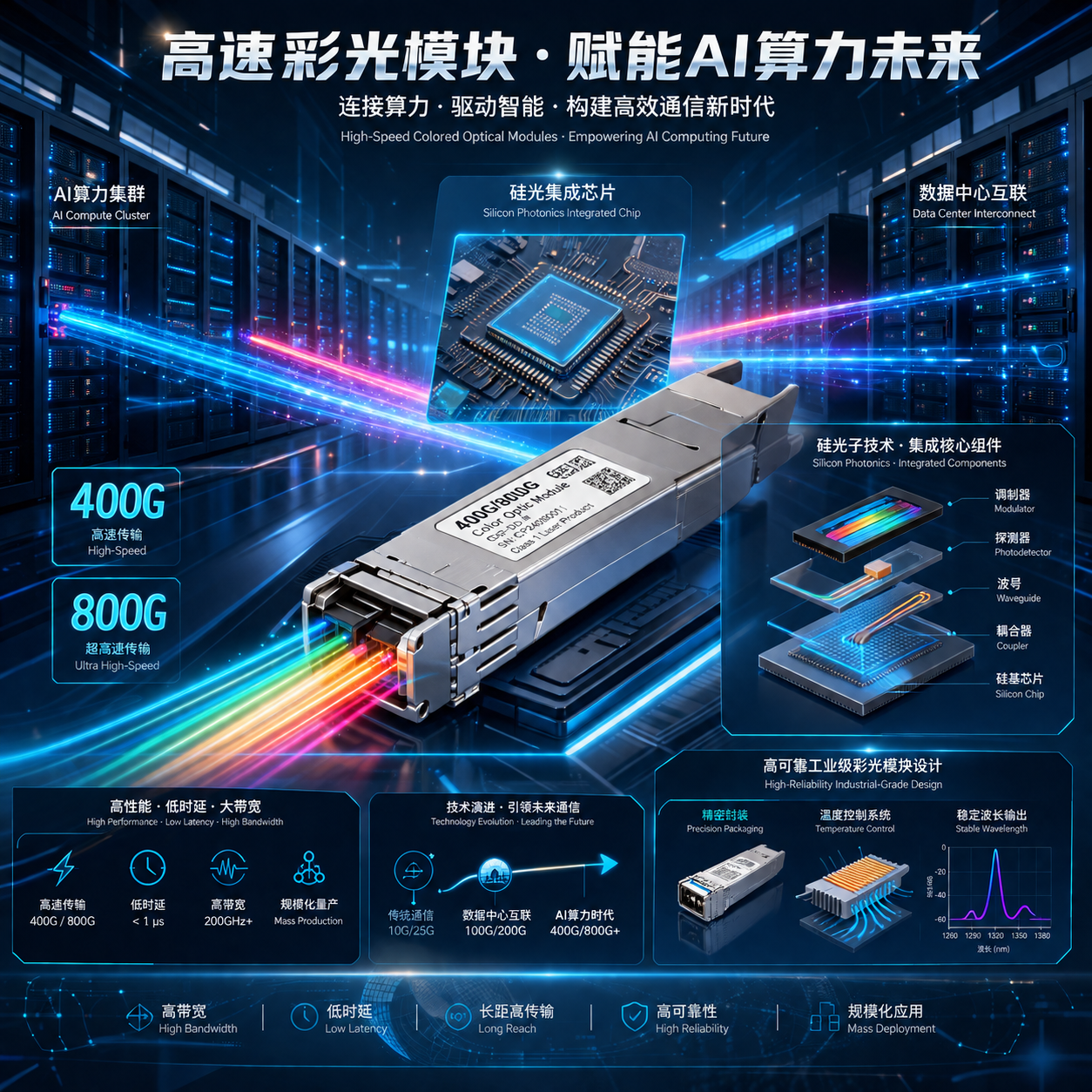 彩光模块标识(拉环颜色与波长快速识别指南)