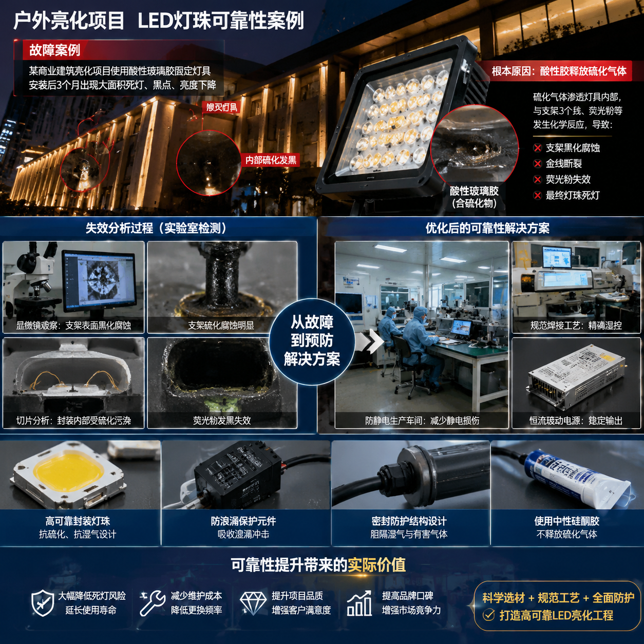 LED灯珠死灯原因大揭秘！90%的人都踩了这些坑(LED芯片与封装失效全方位排查指南)
