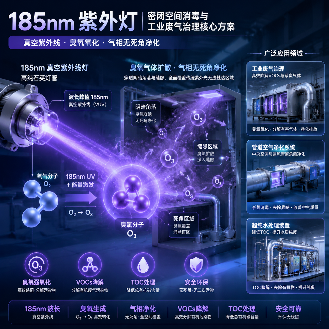 185nm紫外灯核心价值与应用概念图