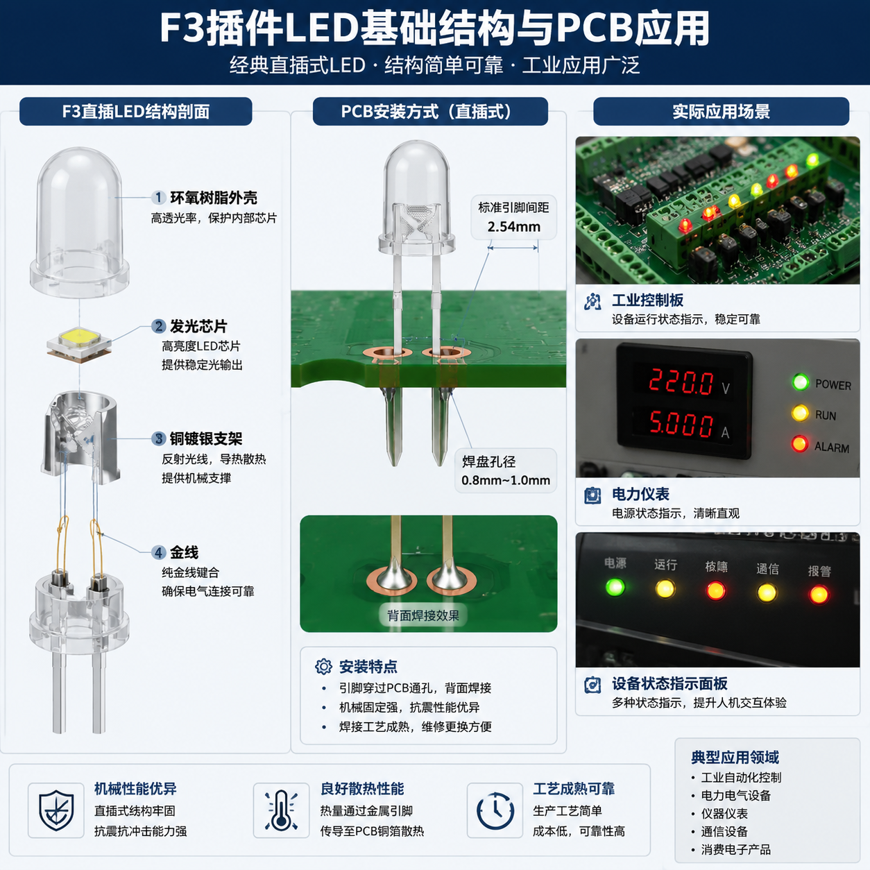 线路板f3插件灯丝印三角标志(极性识别与PCB设计防呆指南)