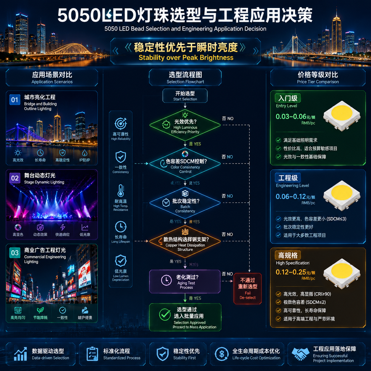 雅安5050LED灯珠选型与参数应用指南