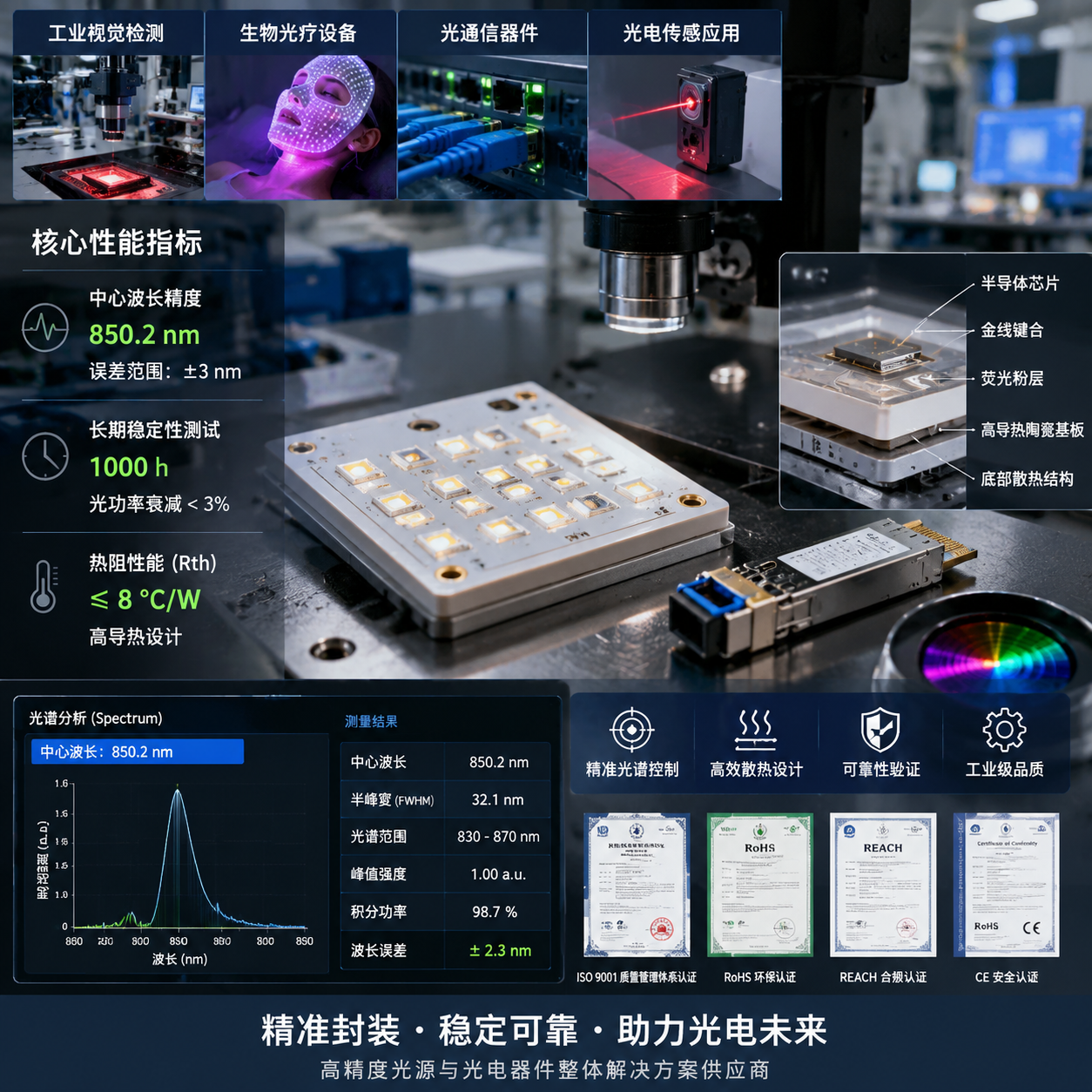 彩光/wdm 技术(光通信波分复用与LED光谱应用解析)