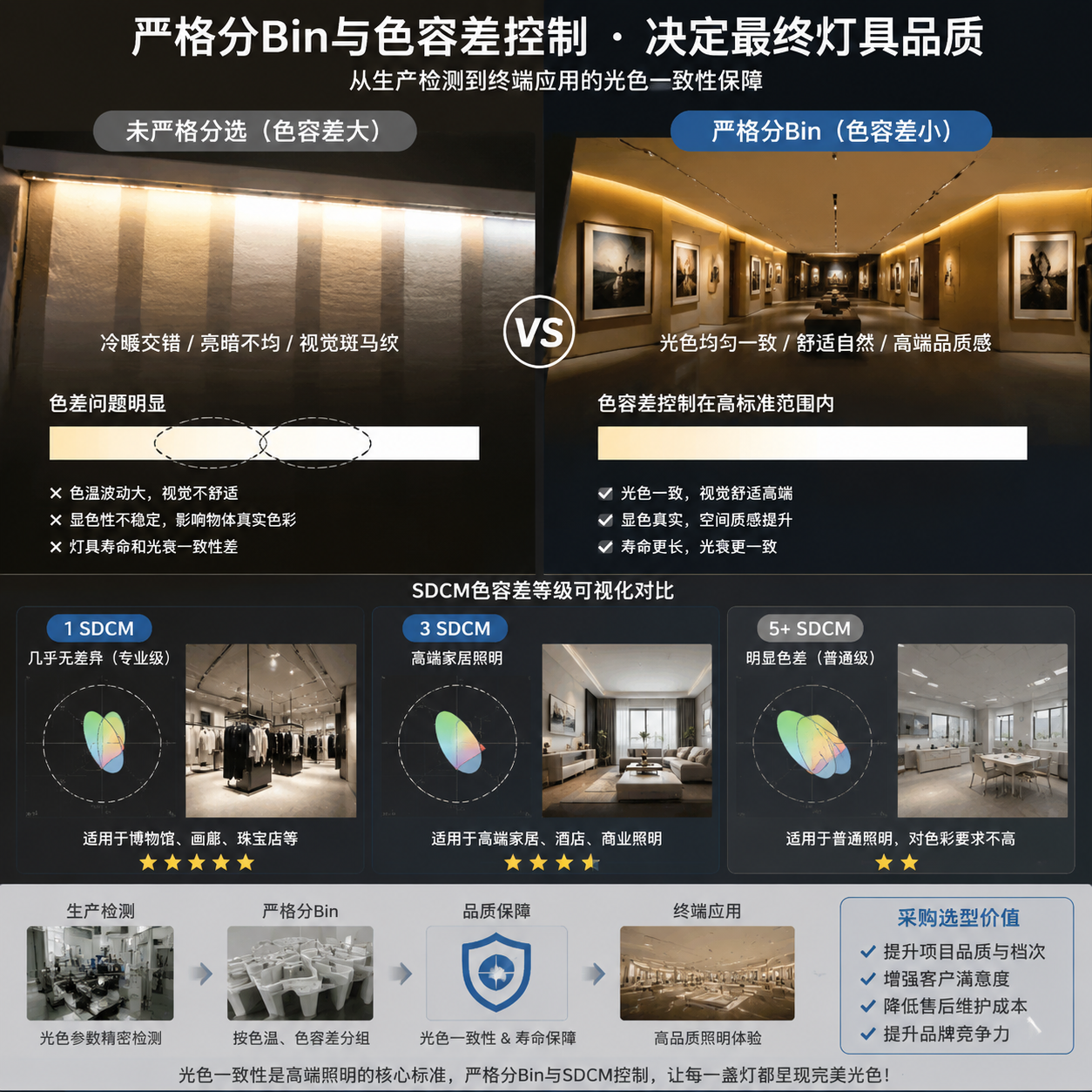 灯珠产线分光分选原理(LED高一致性封装工艺与核心步骤解析)