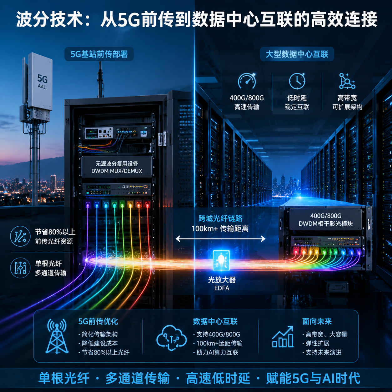 波分 vs 彩光(光通信波分复用技术与彩光模块区别及选型指南)