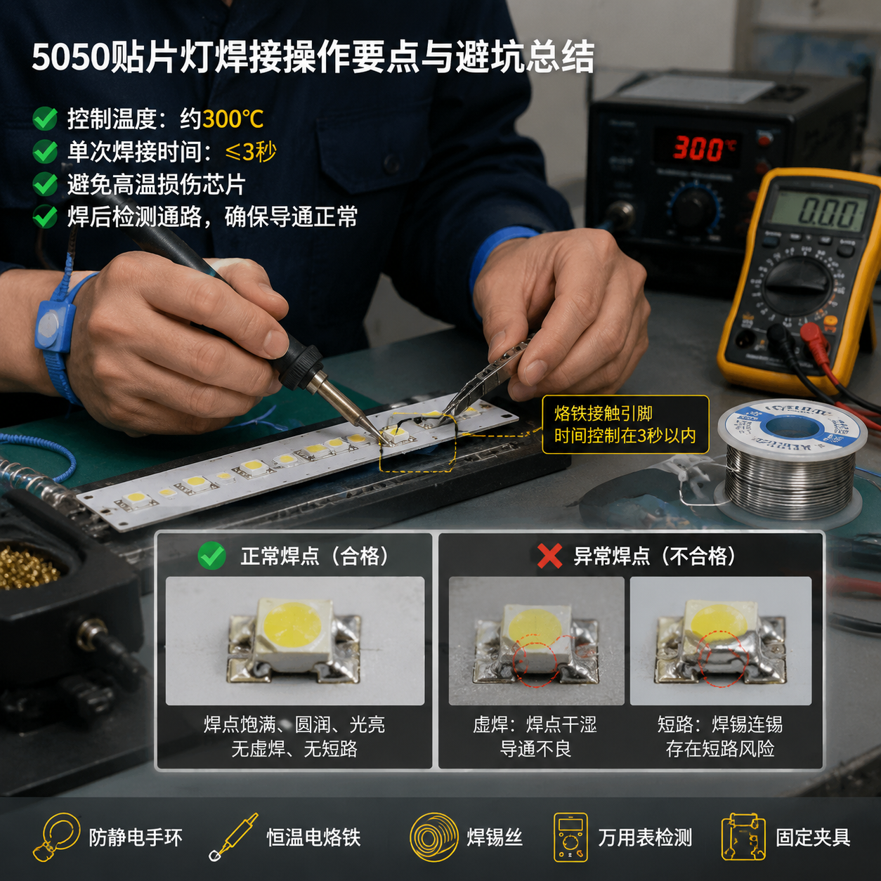 5050贴片灯接法(四脚与六脚接线图解指南)