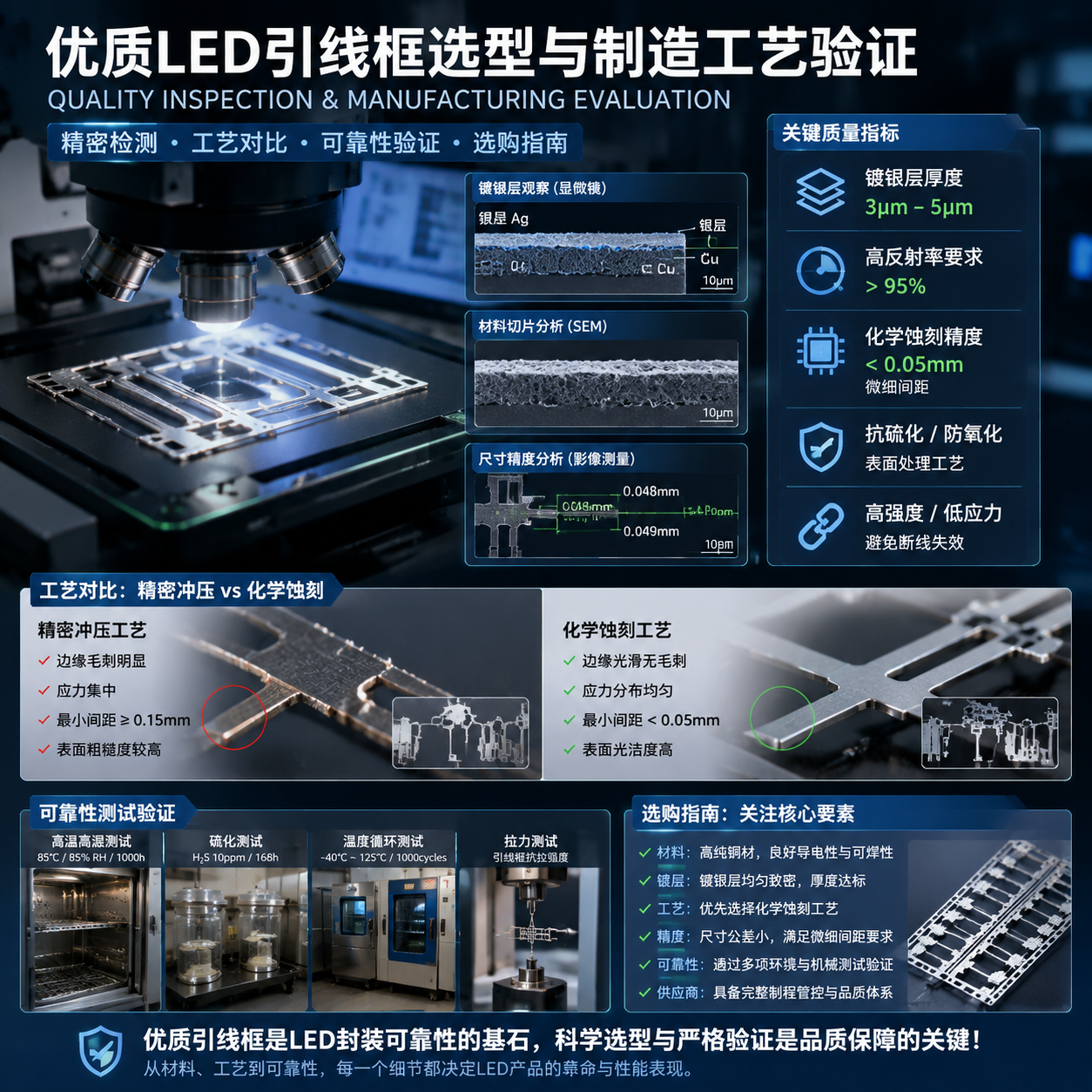 LED引线框图示(LED引线框结构设计与散热选型指南)