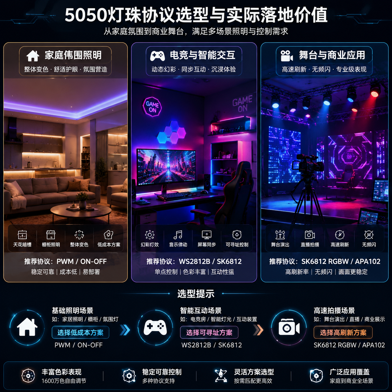 5050灯珠协议(智能控制原理与选型应用指南)