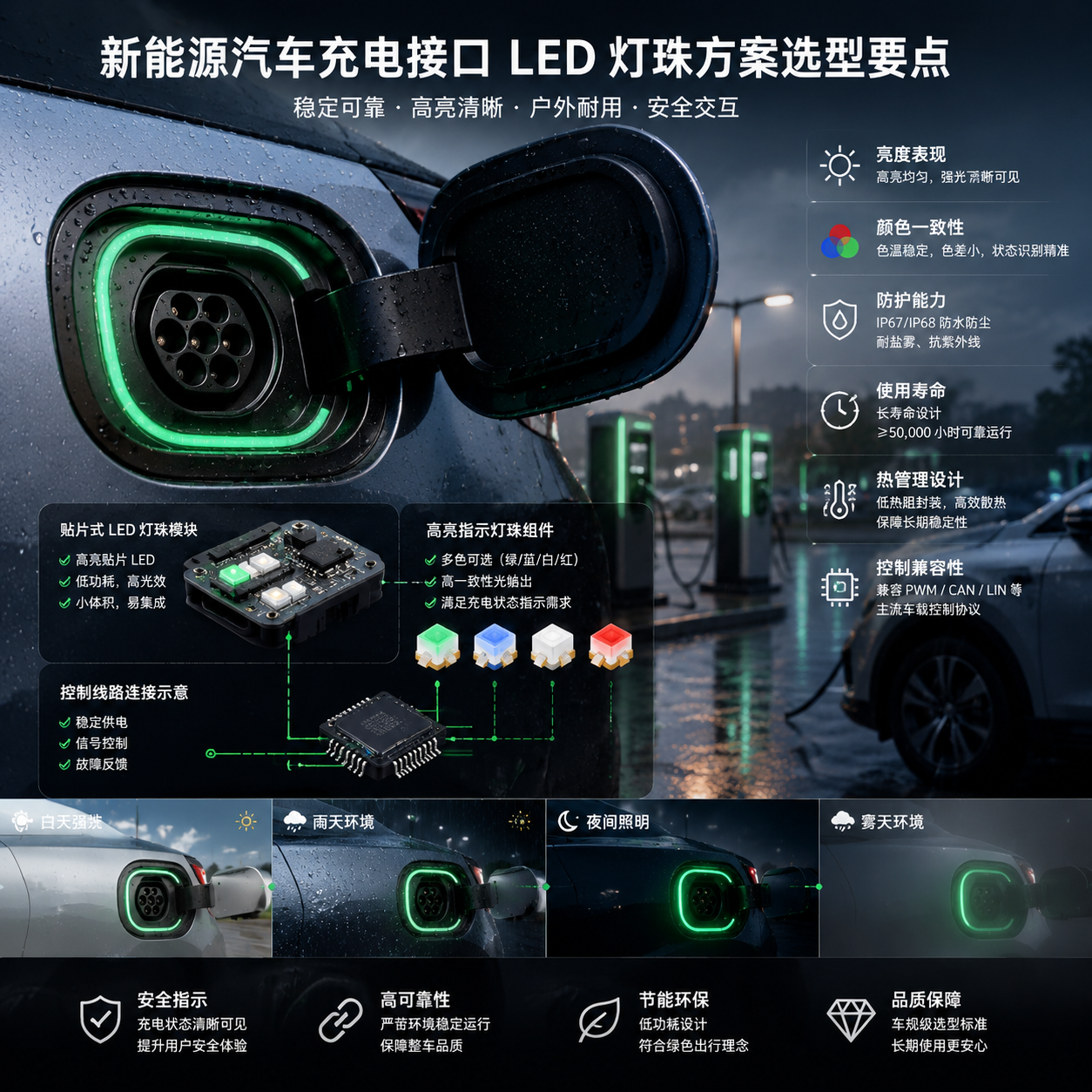 新能源汽车充电口提示灯珠(状态显示与选型指南)