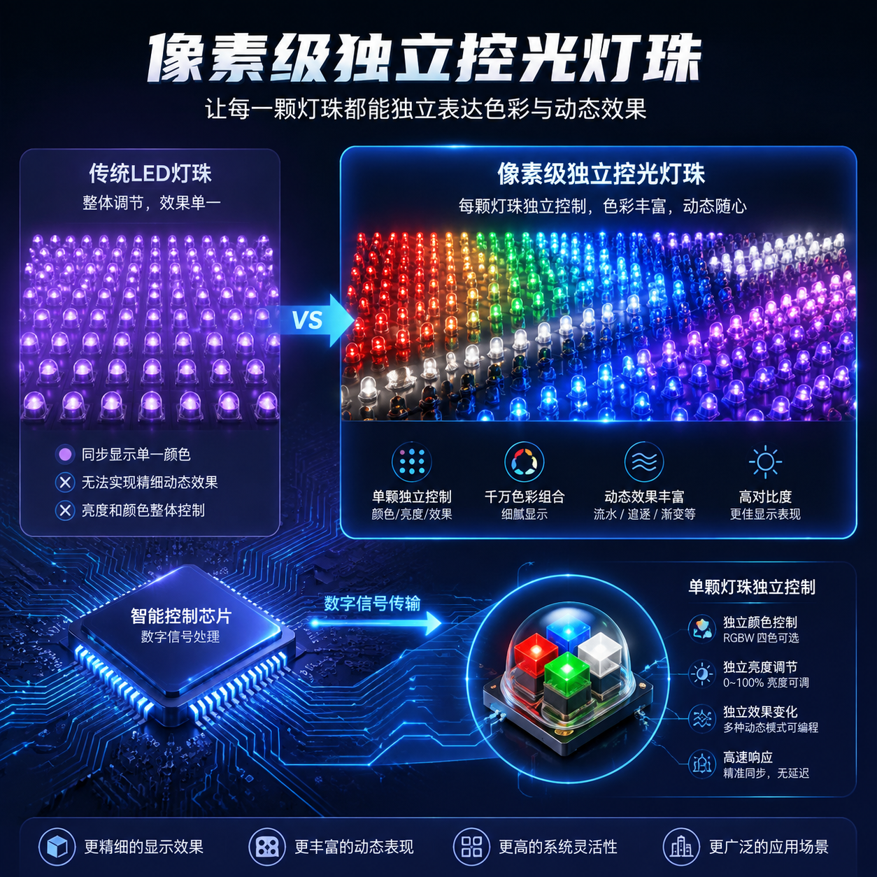 像素级独立控光灯珠技术对比首图