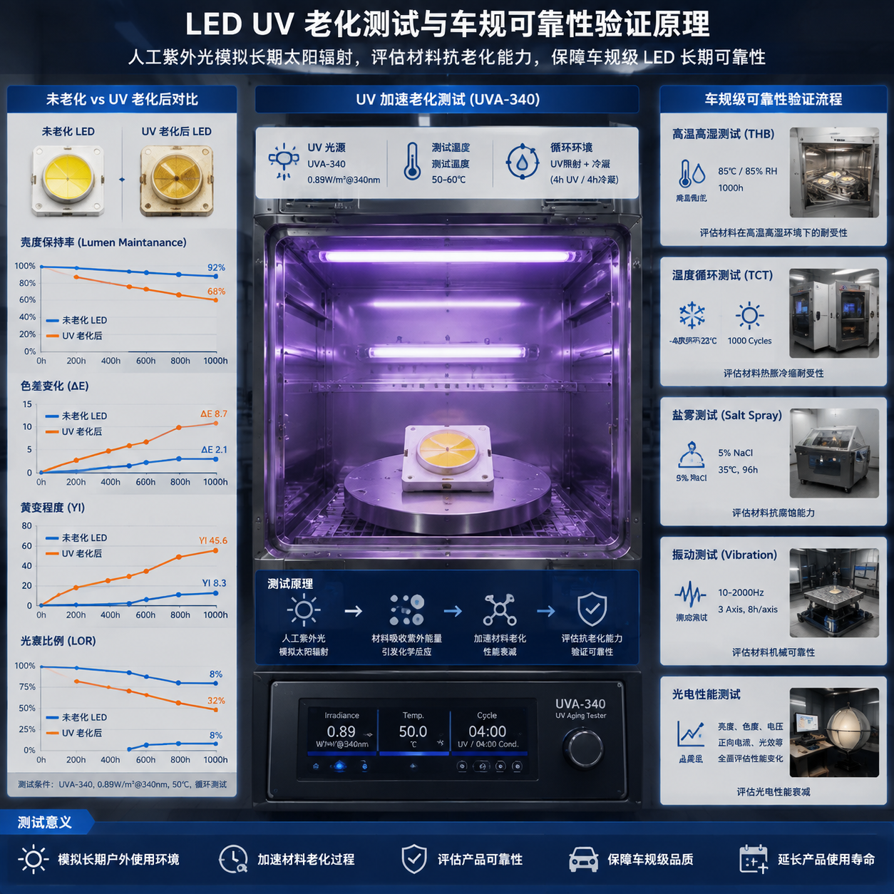 抗 UV 耐老化车规 LED 芯片(汽车应用可靠性解析)