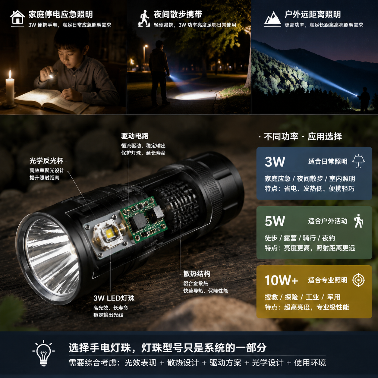 手电筒3W灯珠是3535型还是5050型(3W手电LED灯珠类型解析)