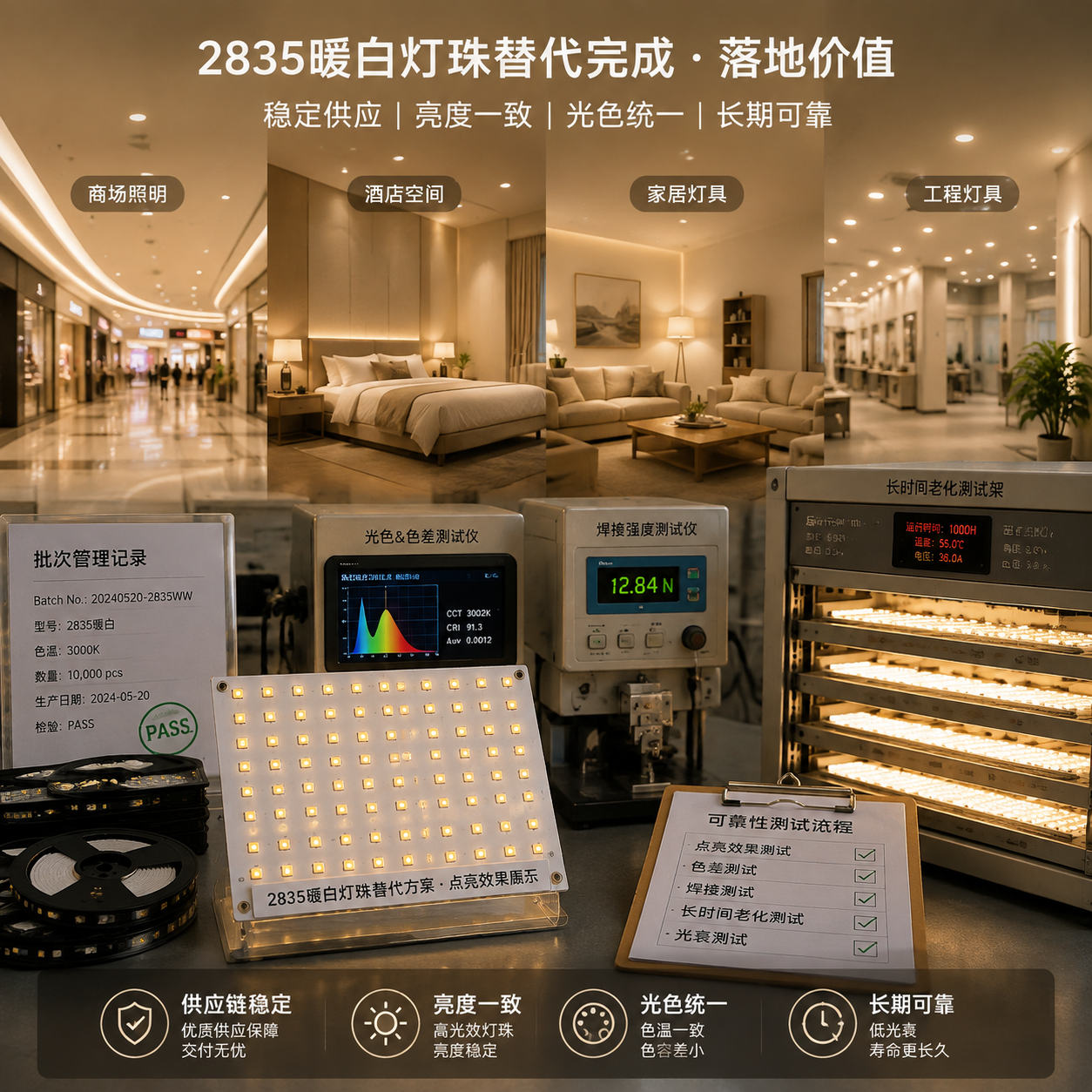 东莞中之科技2835暖白灯珠替代(灯珠匹配方案解析)