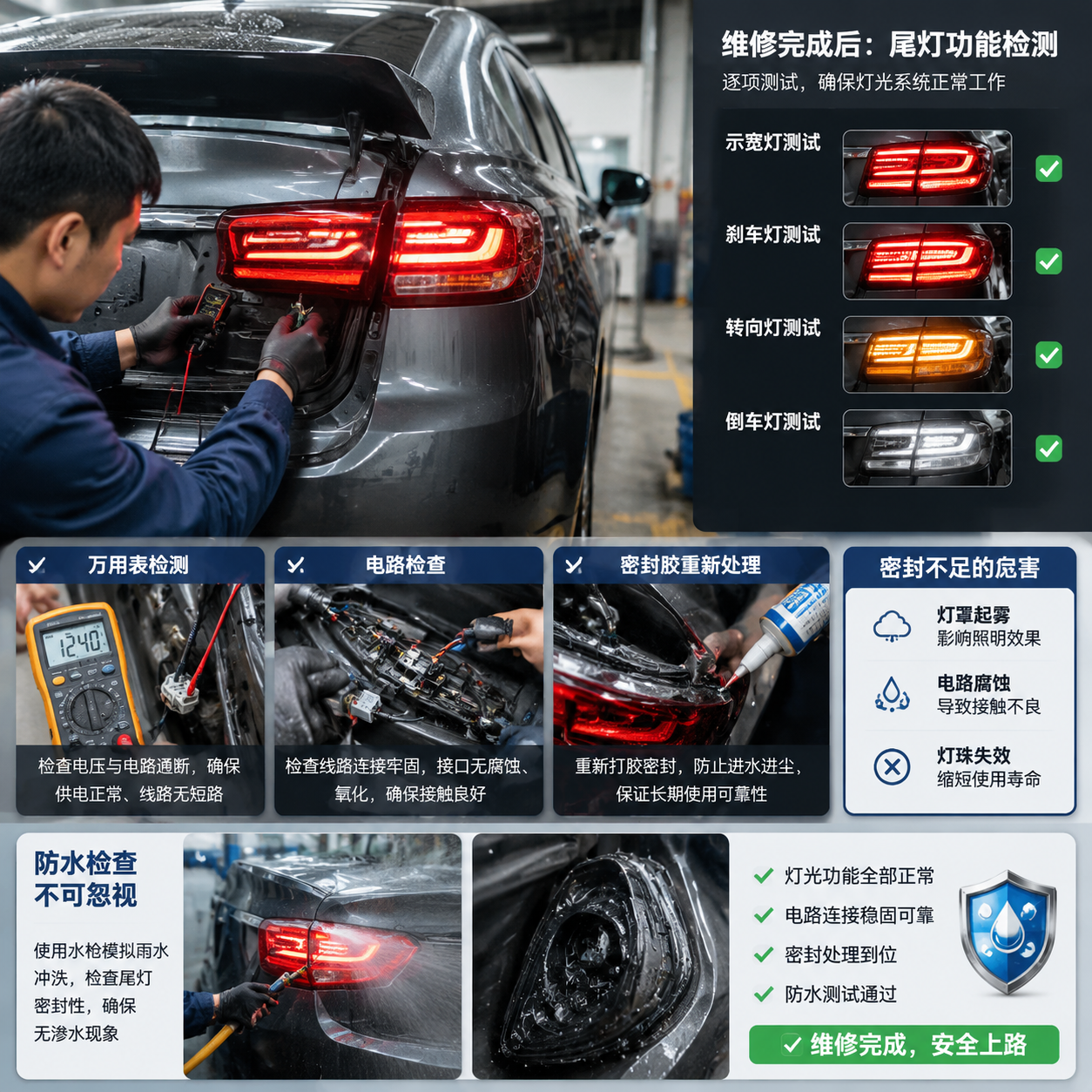 汽车尾灯灯珠维修教程(汽车尾灯故障处理指南)