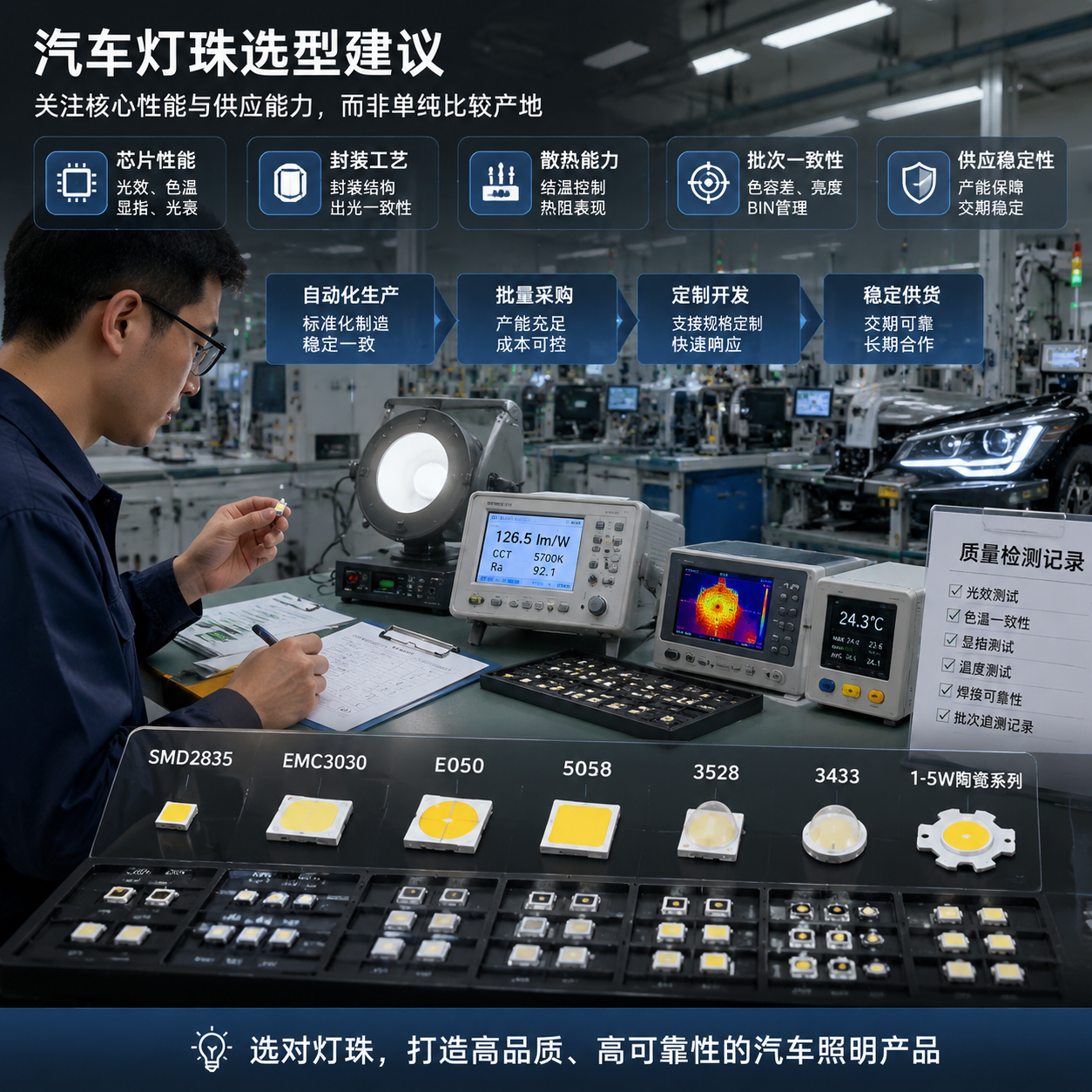 国产 vs 进口汽车灯珠对比(汽车LED灯珠性能与选型分析)