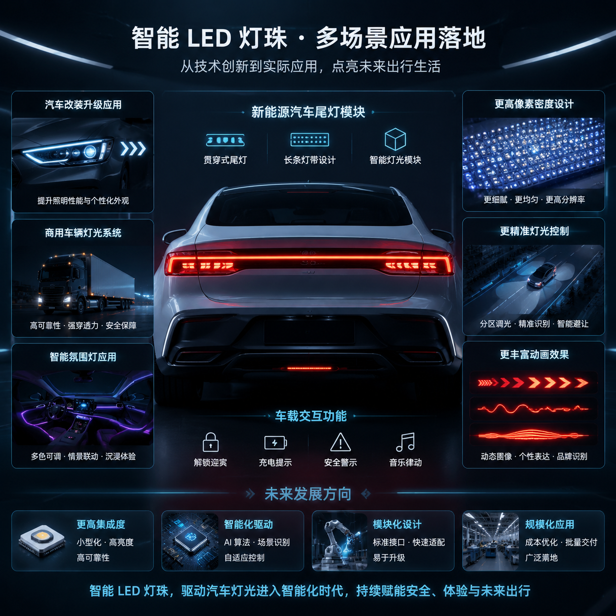 内置断点 IC 幻彩流水尾灯灯珠(汽车智能动态尾灯应用指南)