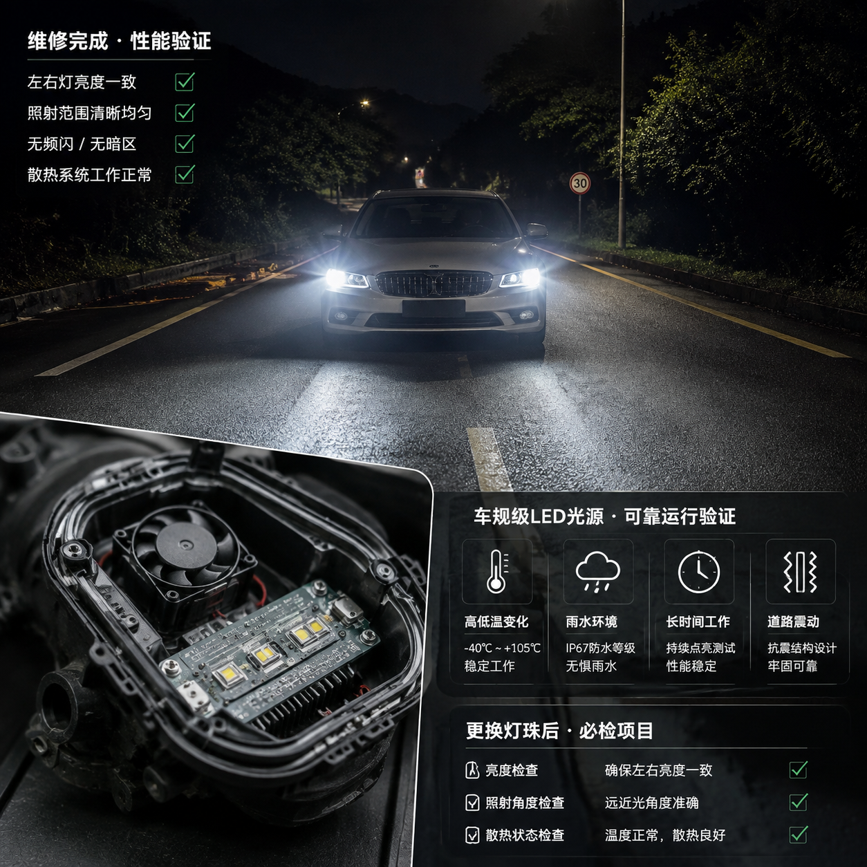 汽车大灯灯珠烧坏怎么更换(LED车灯维修与换灯珠指南)