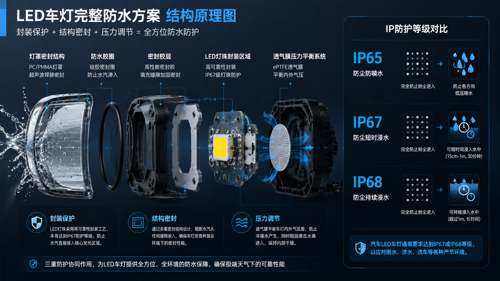车灯灯珠防水处理怎么做(LED车灯防水方法解析)
