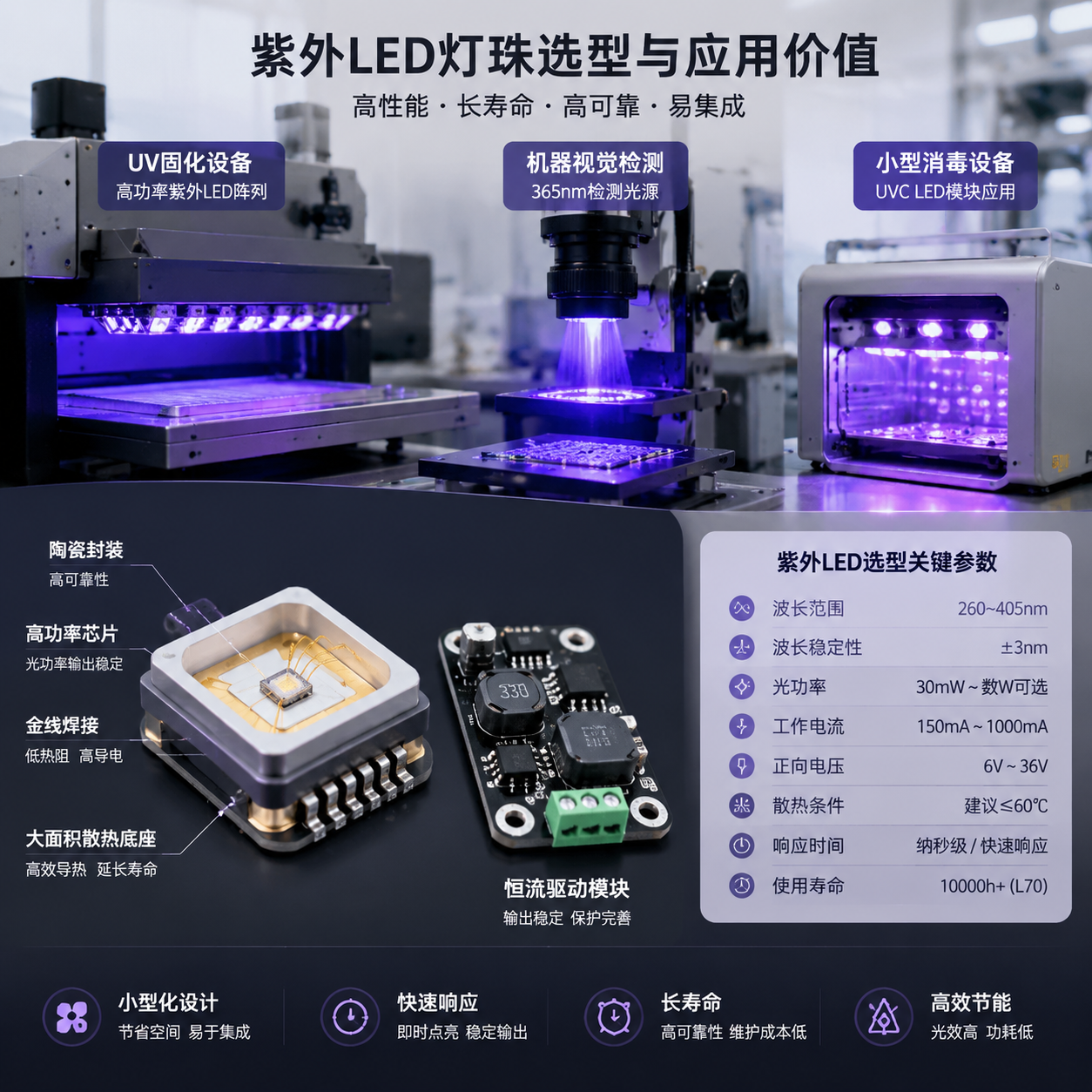 紫外LED灯珠(选型与应用指南)
