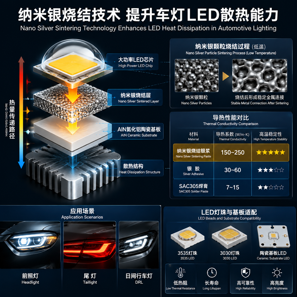 纳米银烧结散热原理对比
