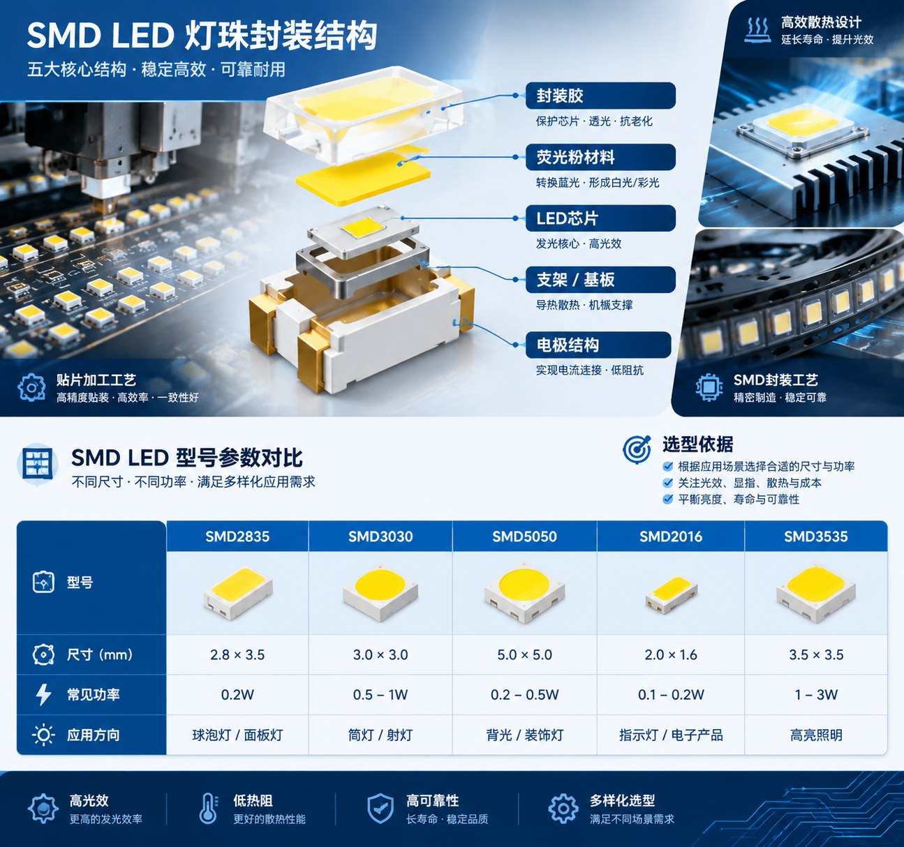 SMD灯珠规格型号大全(SMD灯珠型号与选型指南)