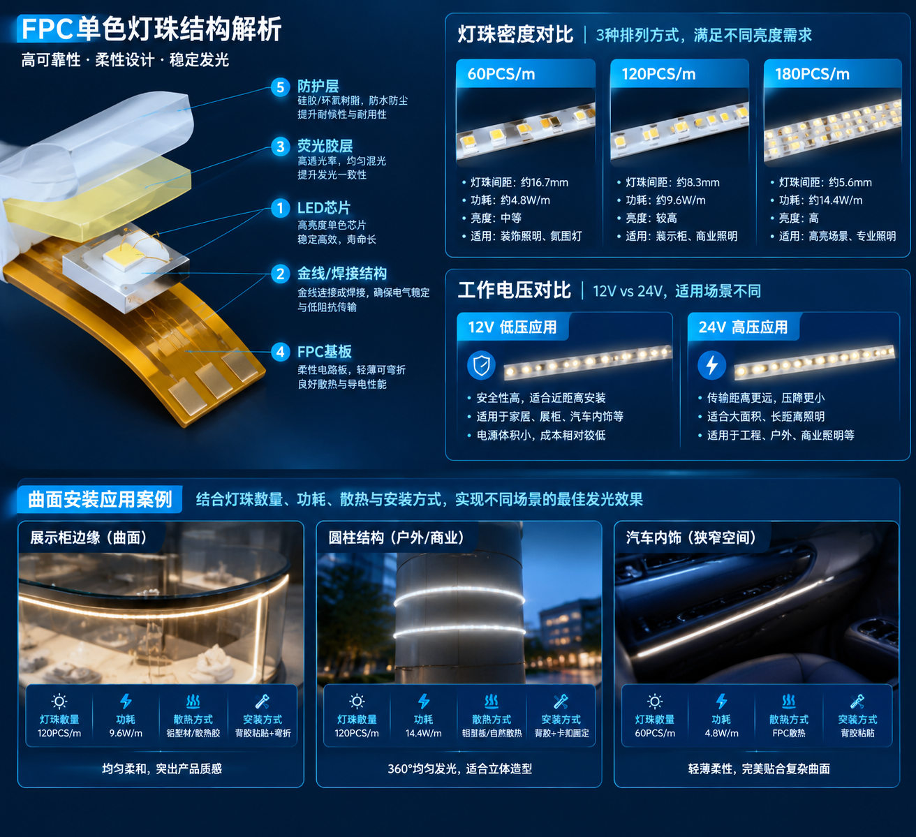 FPC 单色灯珠(柔性LED光源选型指南)