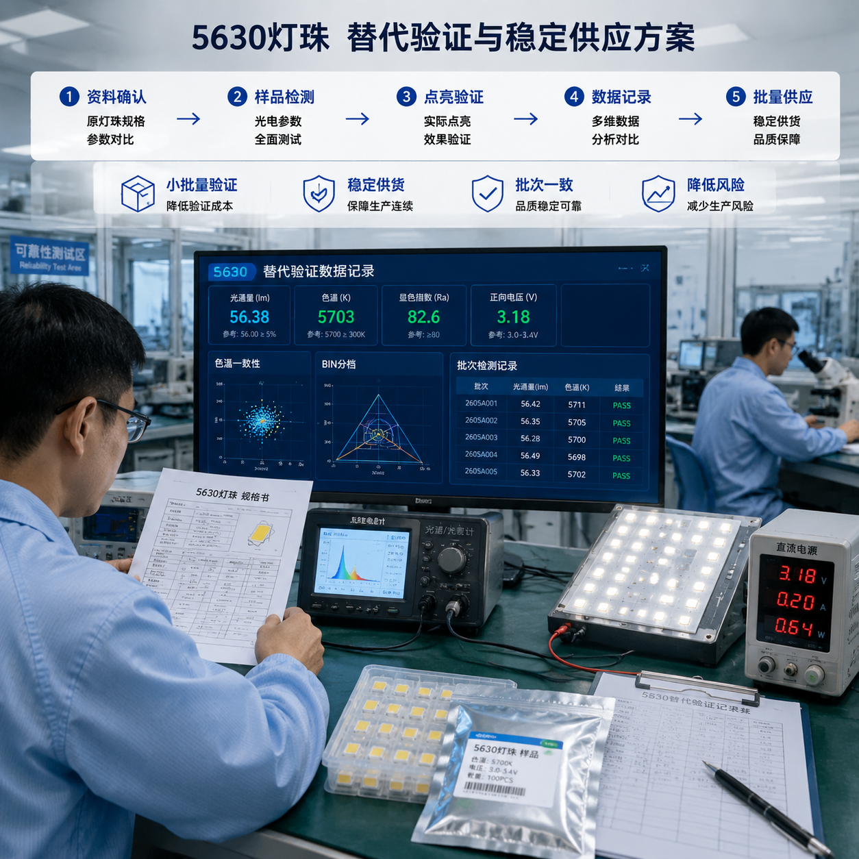 中之科技5630灯珠现货替代采购(规格匹配与供应方案)