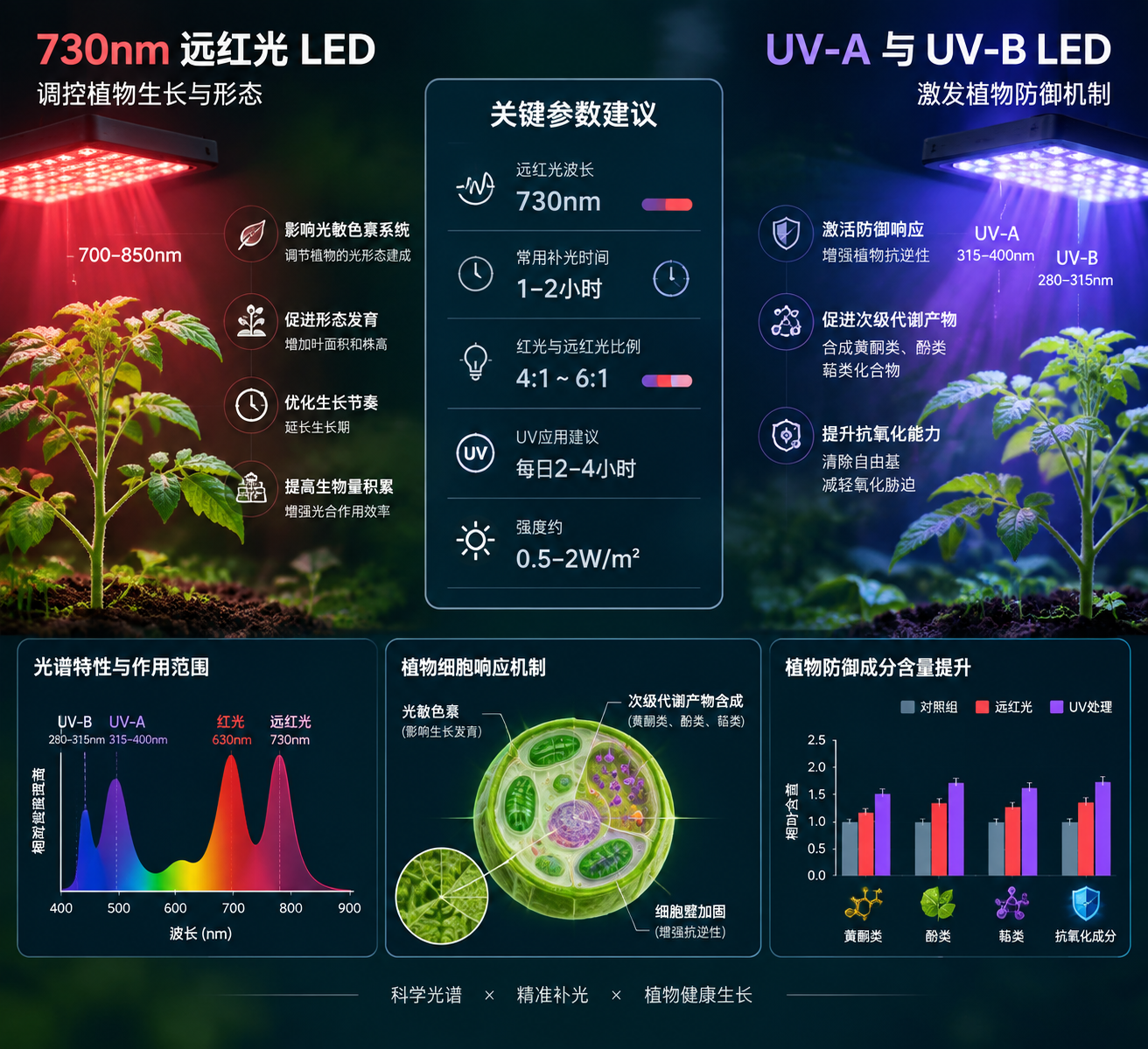 远红+UV波段LED落地(植物照明应用与品质提升方案)