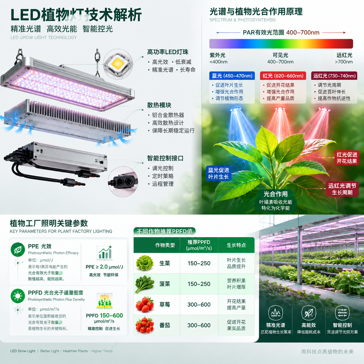 水培与植物工厂持续扩产(大功率LED植物灯需求增长趋势)
