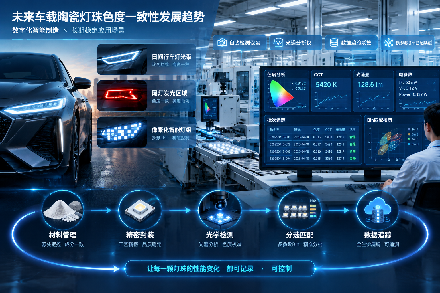 车载陶瓷灯珠色度一致性(批量管控方法)