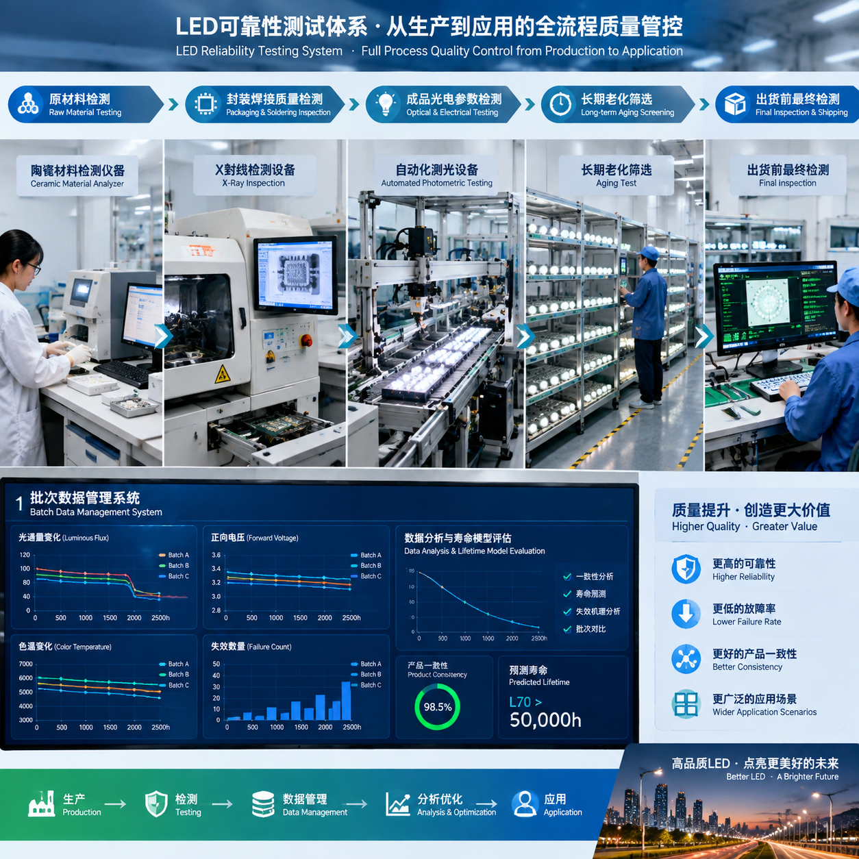 陶瓷灯珠老化筛选方案(可靠性测试流程与寿命评估指南)