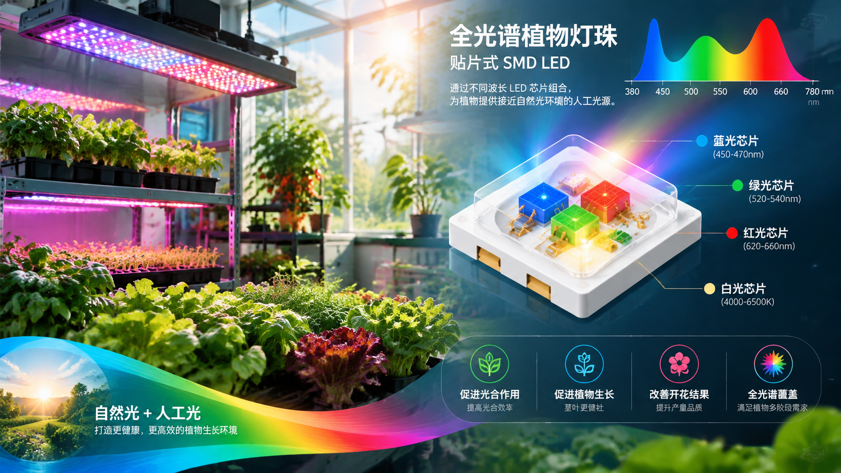 全光谱植物灯珠贴片式应用场景
