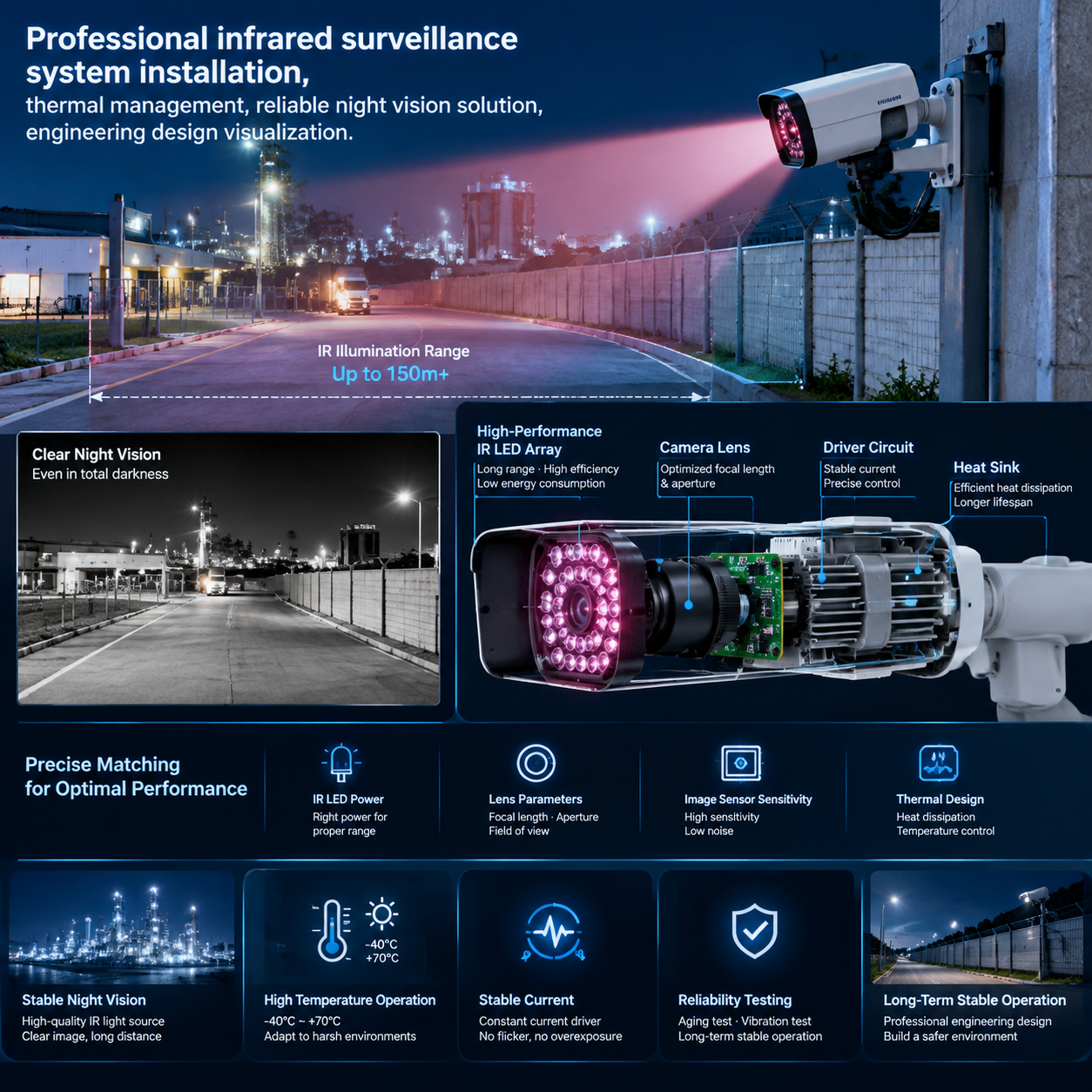 红外补光 LED 灯珠监控摄像头(夜视光源选型指南)