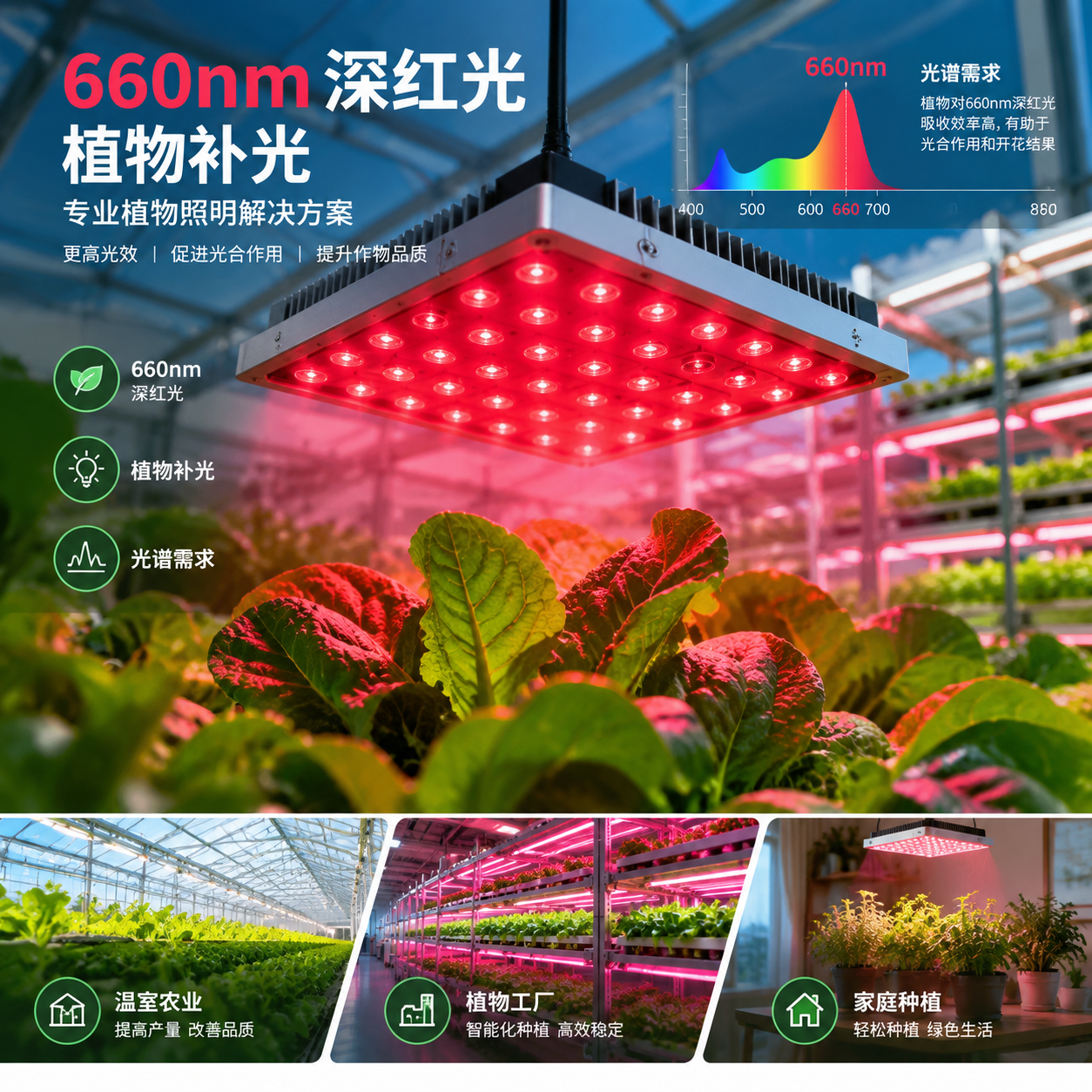 植物补光660nm红光LED灯珠应用场景展示