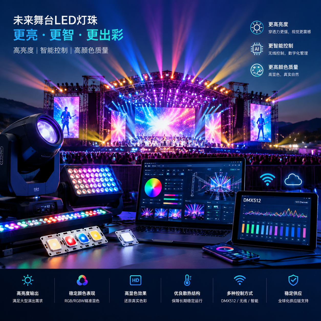 未来舞台LED灯珠智能发展